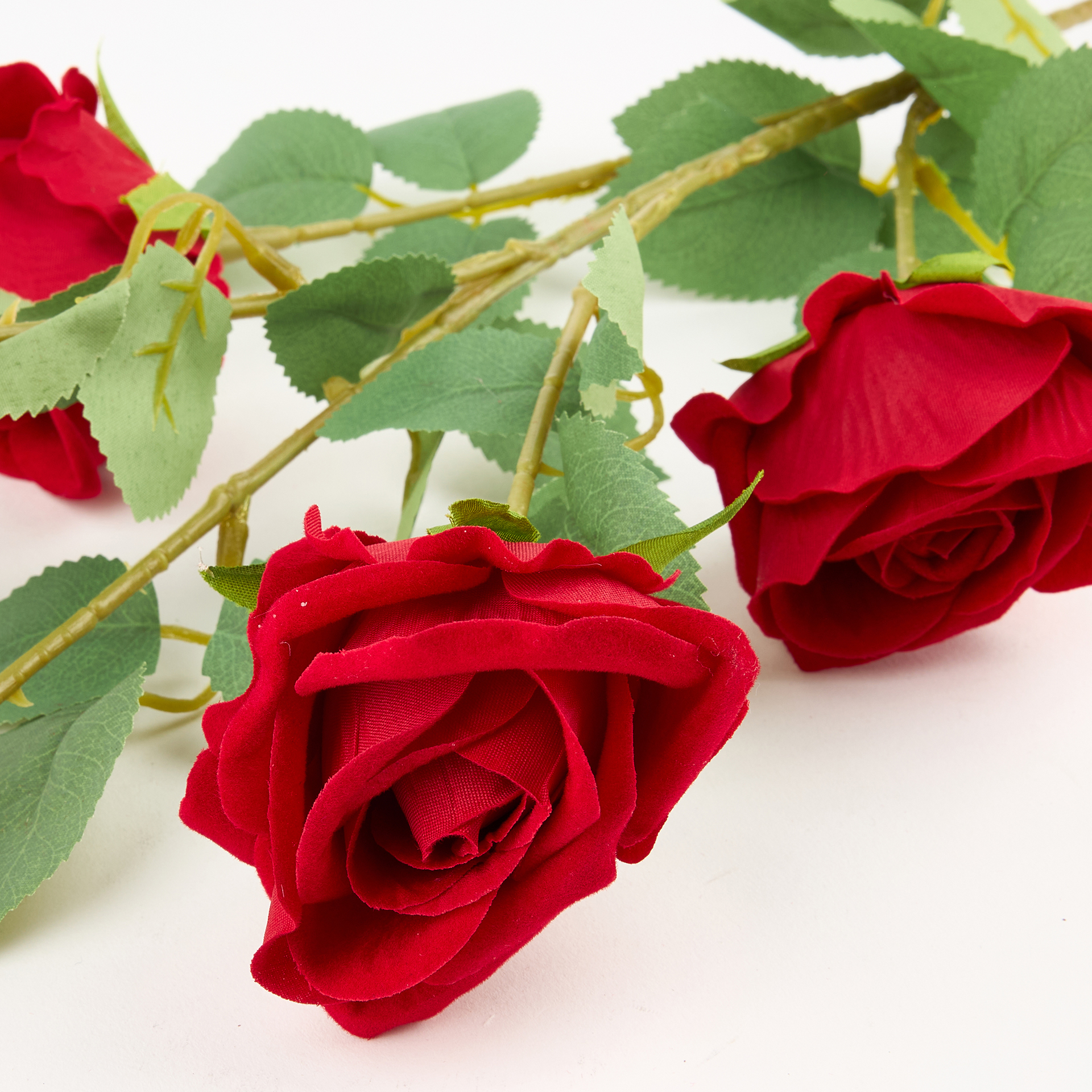 Flor artificial rosa roja 86cm