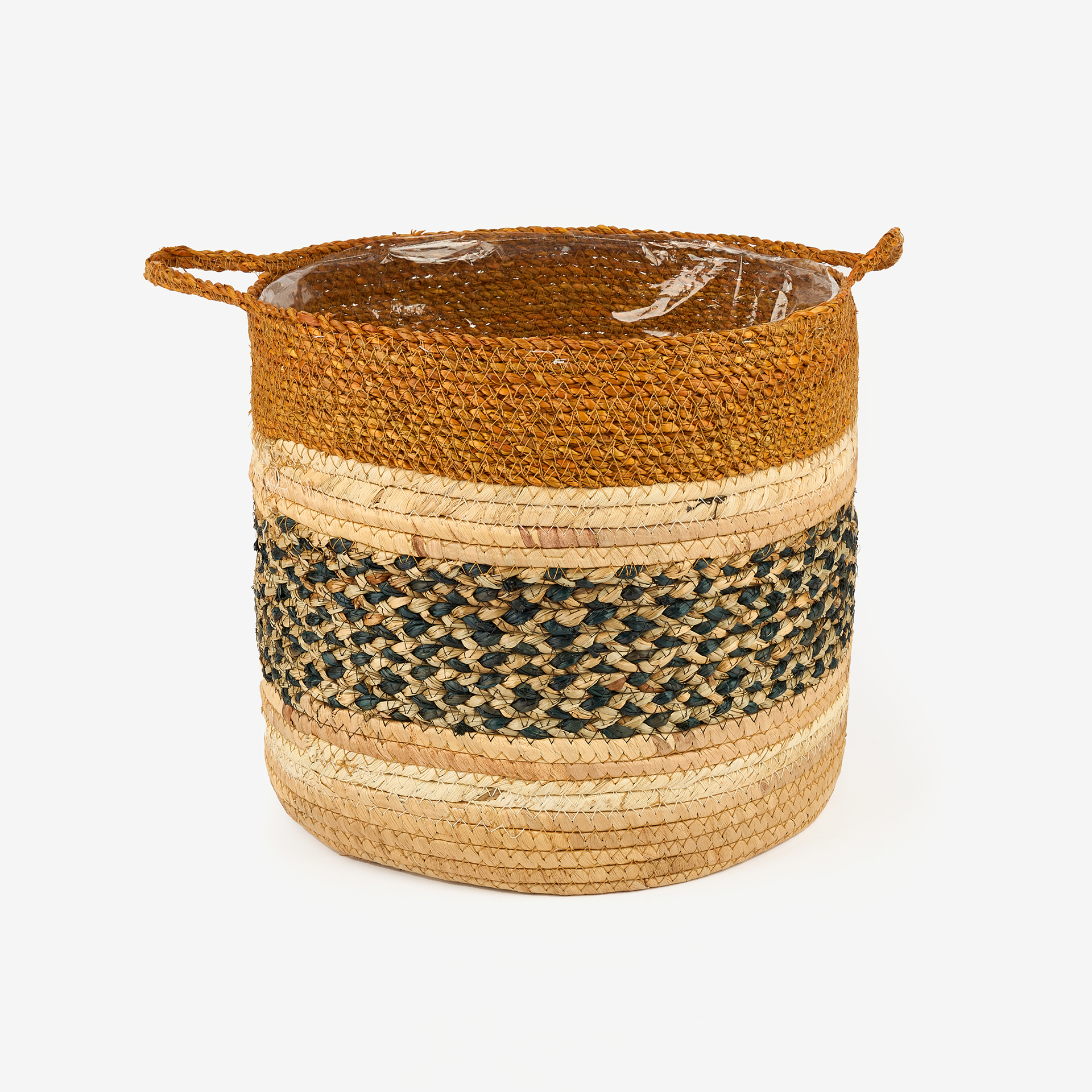 Cesta con asas de fibras naturales Evel Ø30x30cm