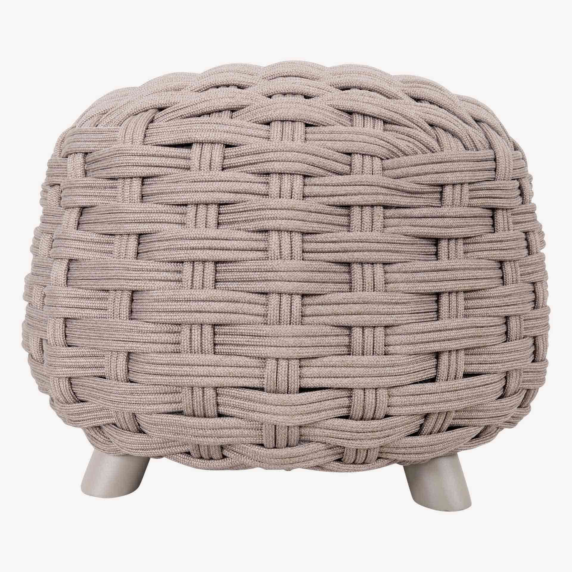 Puff de jard&iacute;n de aluminio caoba Obira &Oslash;49x38cm