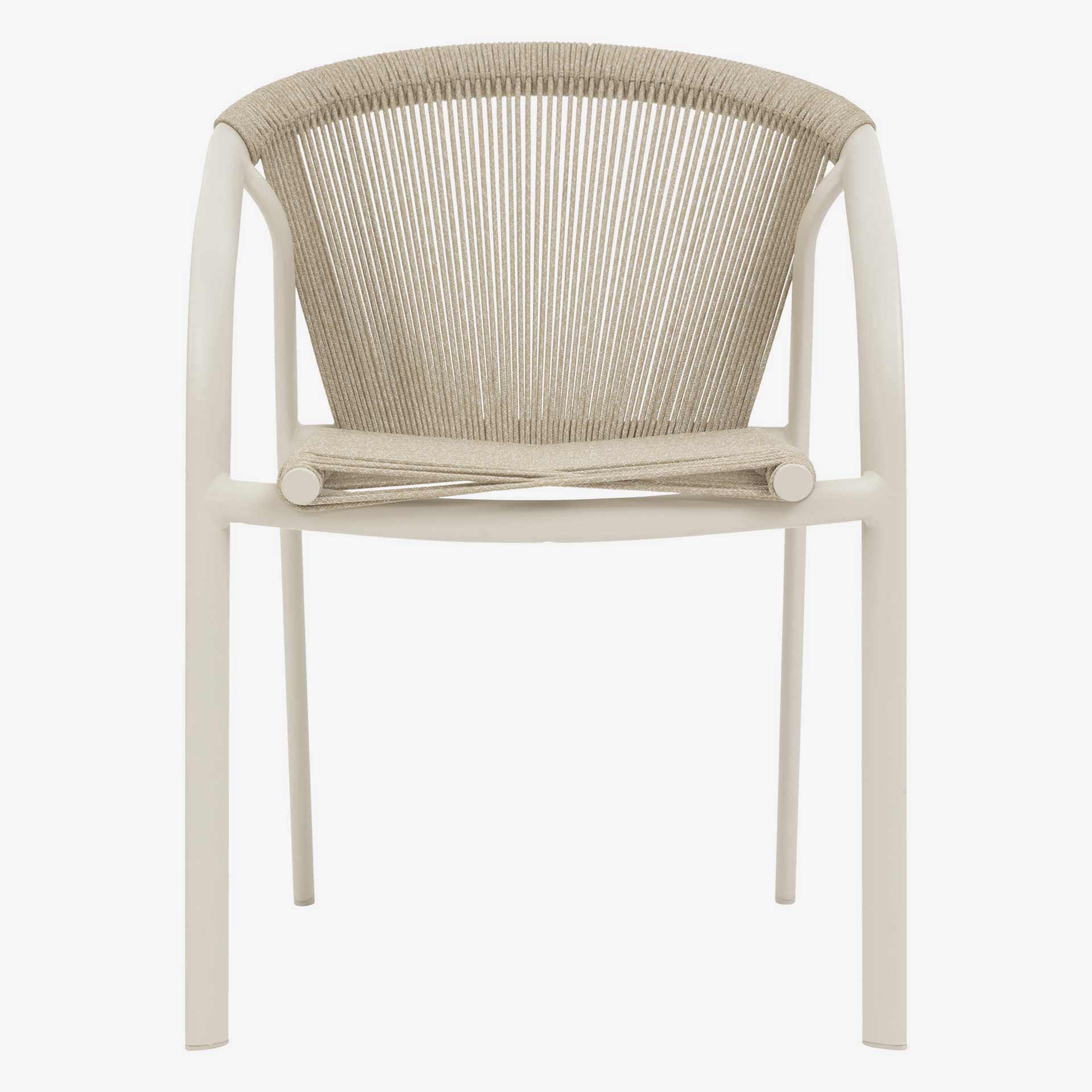 Silla de jard&iacute;n apilable de aluminio crema Rivan 57x62x80cm