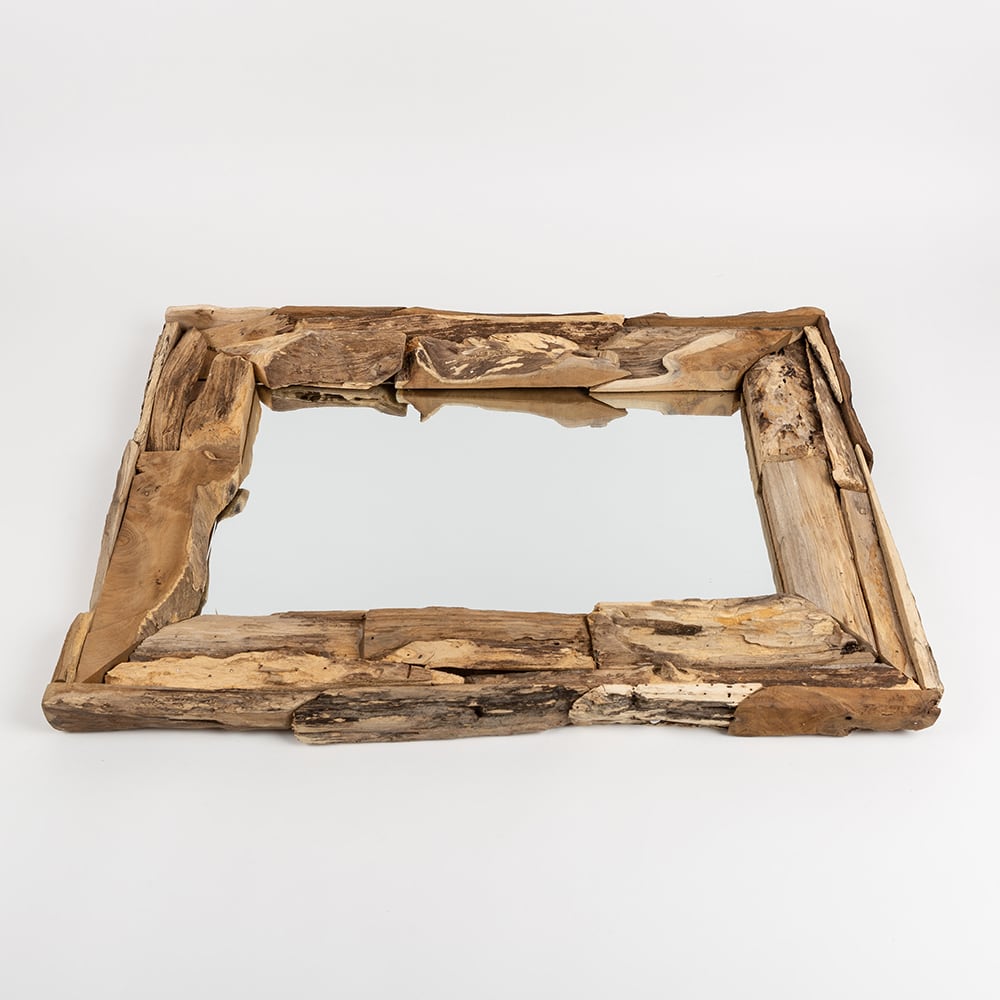 Espejo rectangular de madera