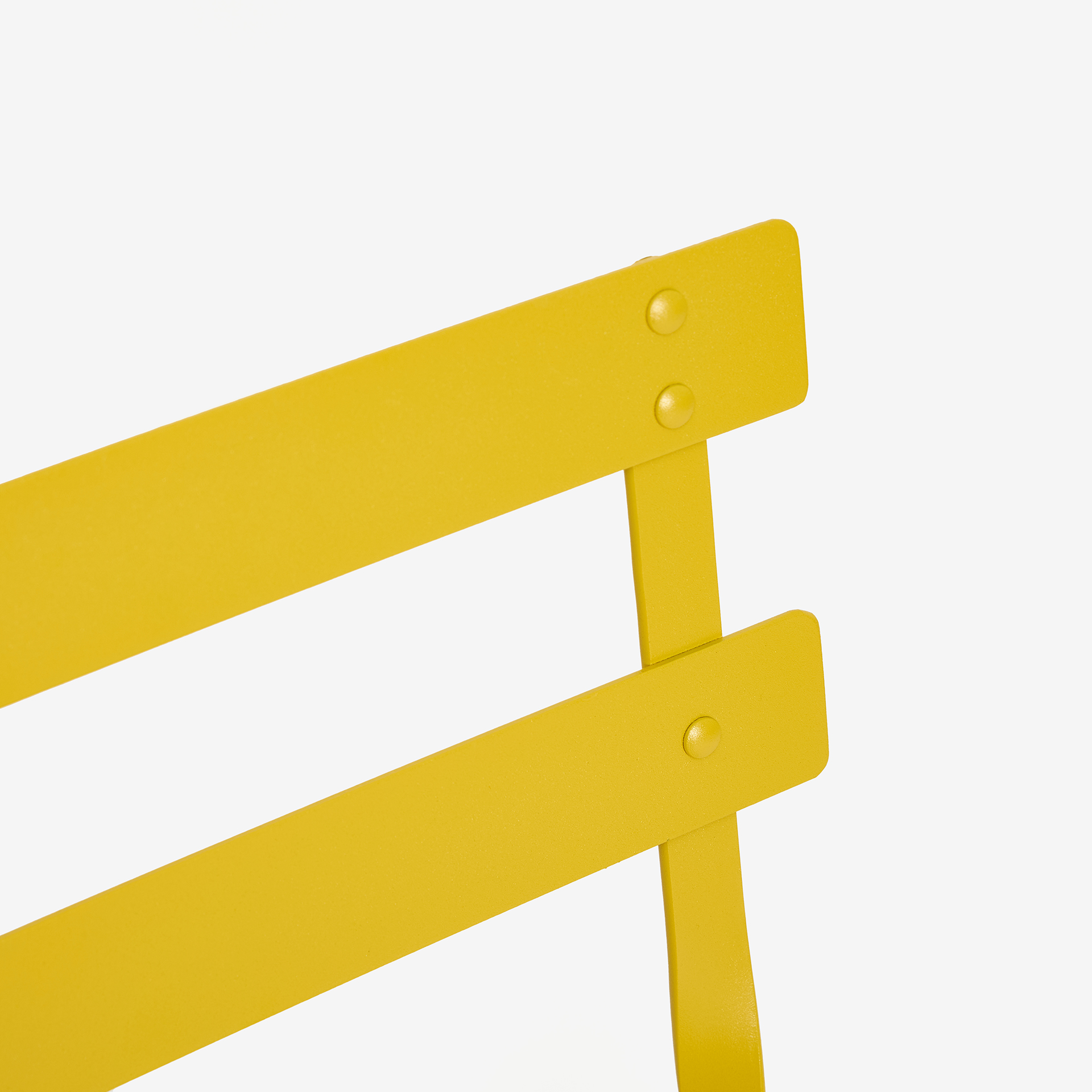 Set de jard&iacute;n plegable de mesa y 2 sillas de metal mostaza Bistro