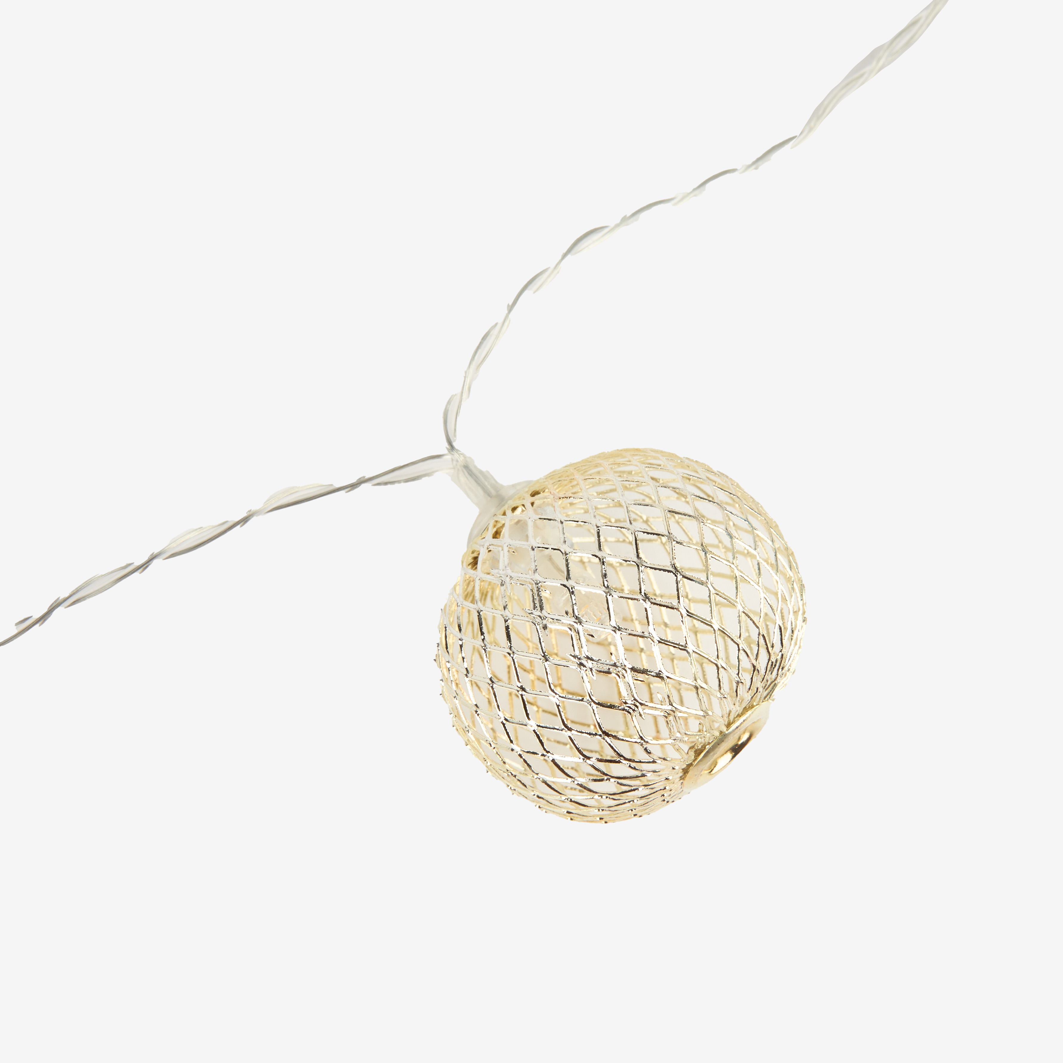 Guirnalda de luces con 10 bolas LED plateadas