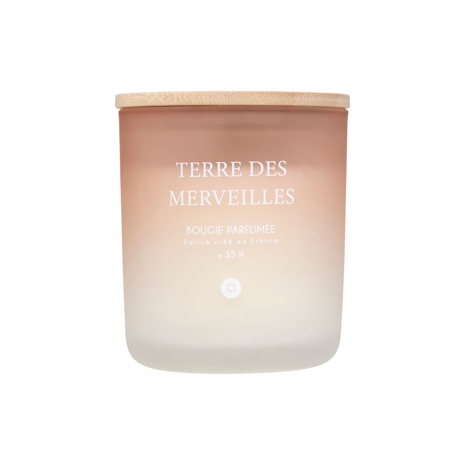 Vela aromática en vaso de cristal salmón Nora 255g Ø9x11cm