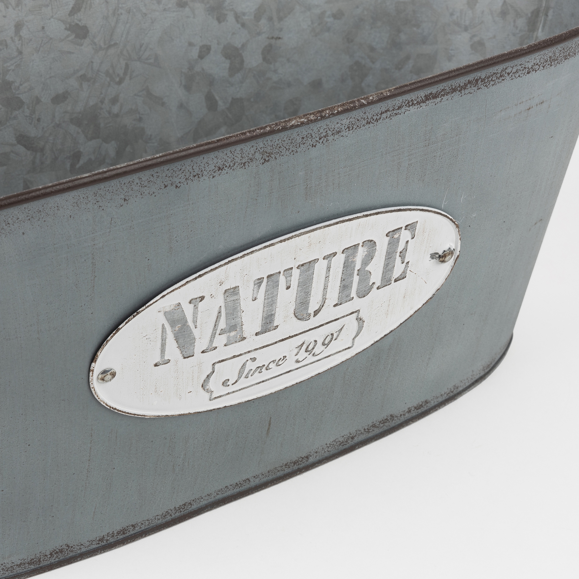 Macetero de zinc ovalado Udine 40x18cm