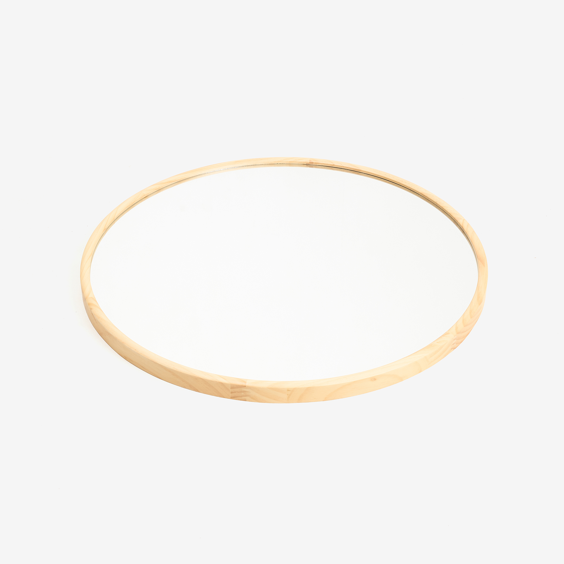 Espejo de pared redondo con marco madera Jalota Ø60cm