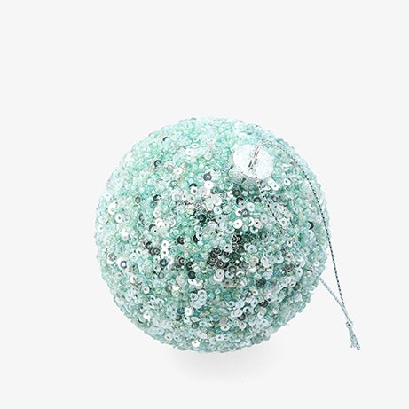 Bola de Navidad de lentejuelas azul 8cm