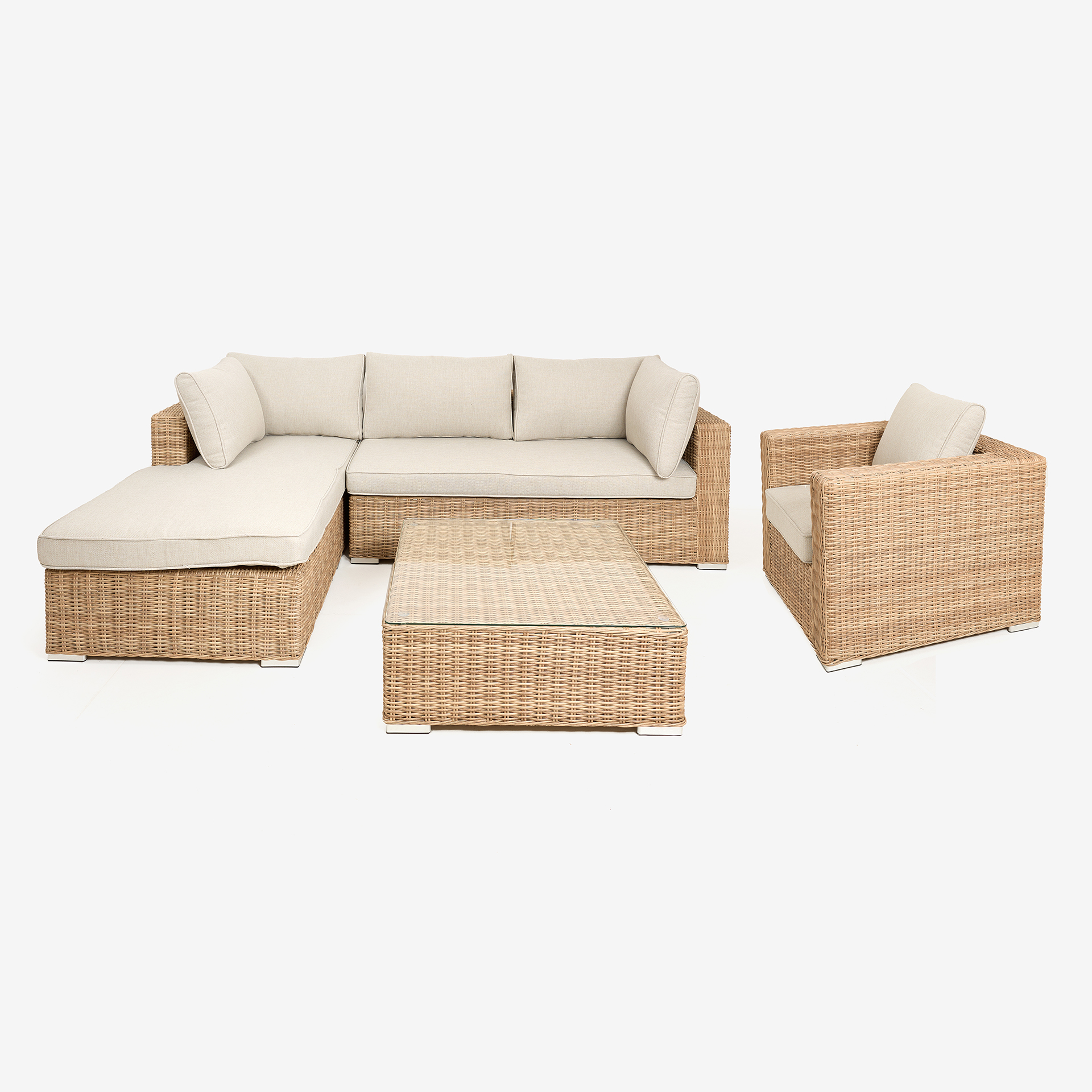 Set de jardín de 4 piezas de ratán sintético Ibiza