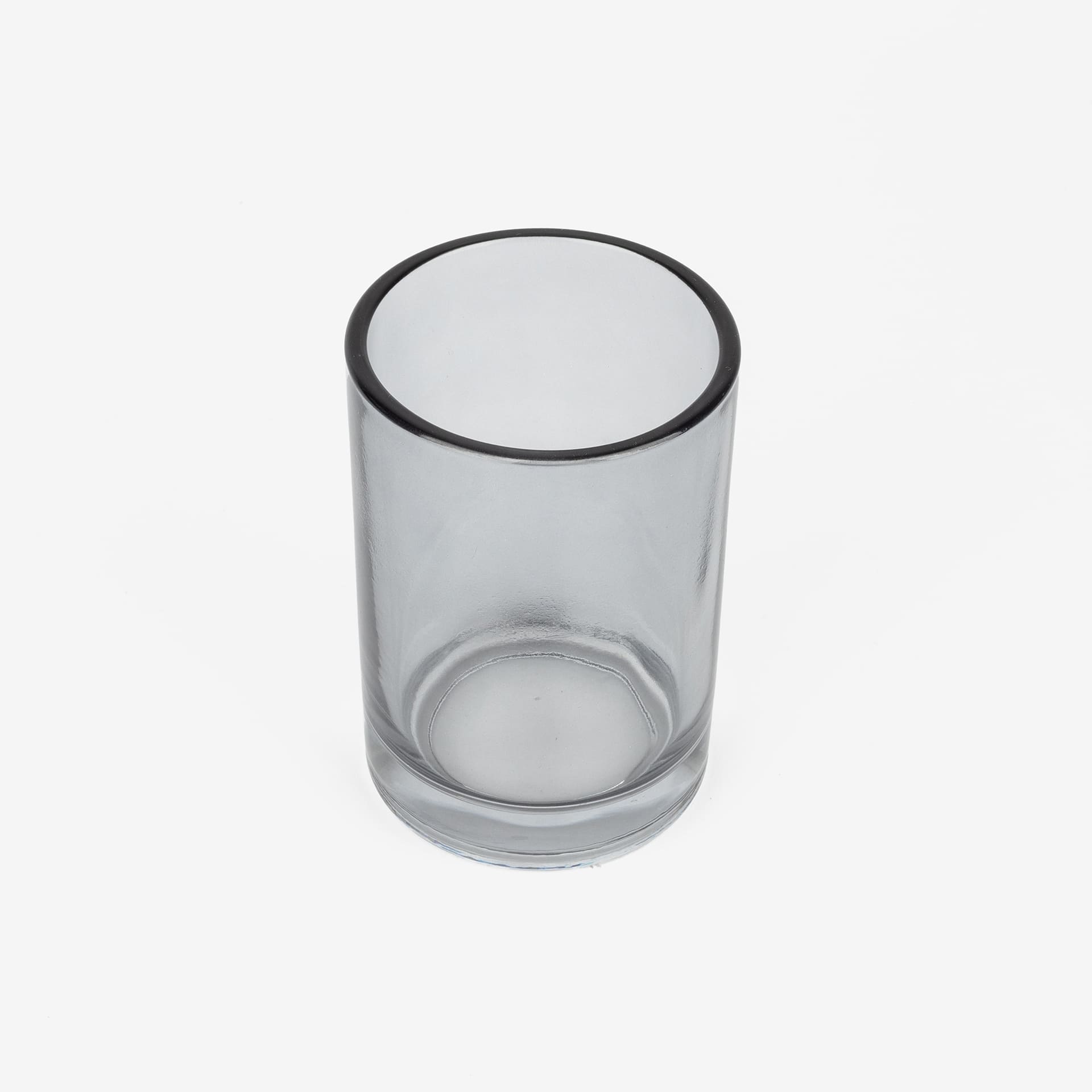 Vaso portacepillos de vidrio gris Circle 10