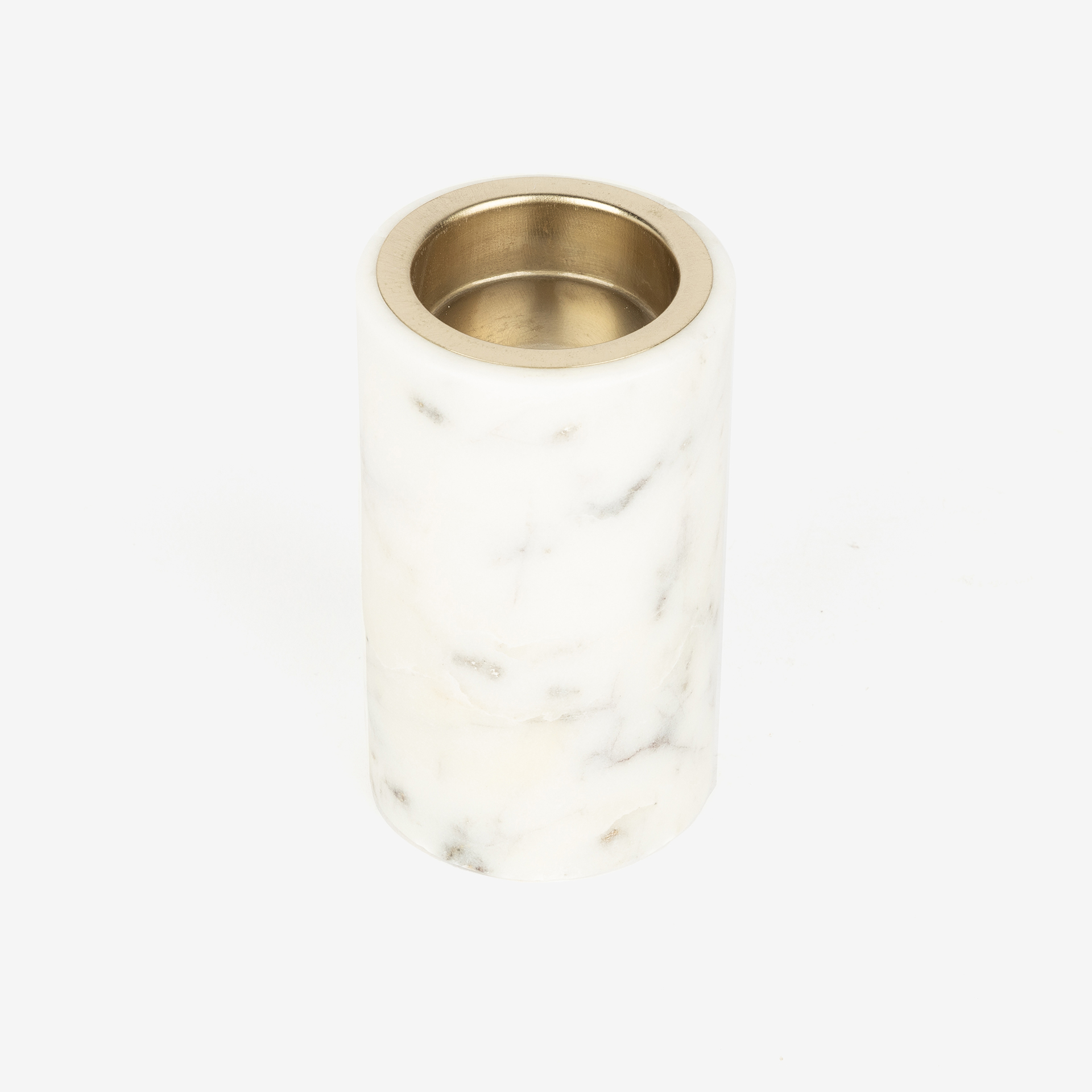 Portavelas de m&aacute;rmol dorado &Oslash;6x10cm