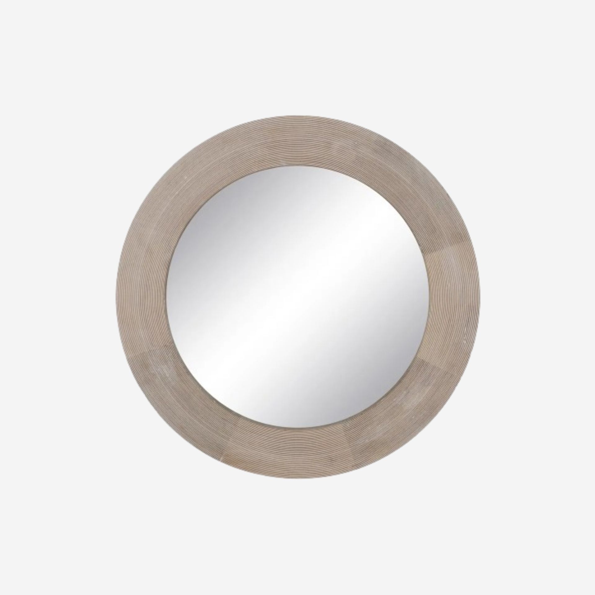 Espejo de pared redondo de madera de mango Ø91,5x3,8cm