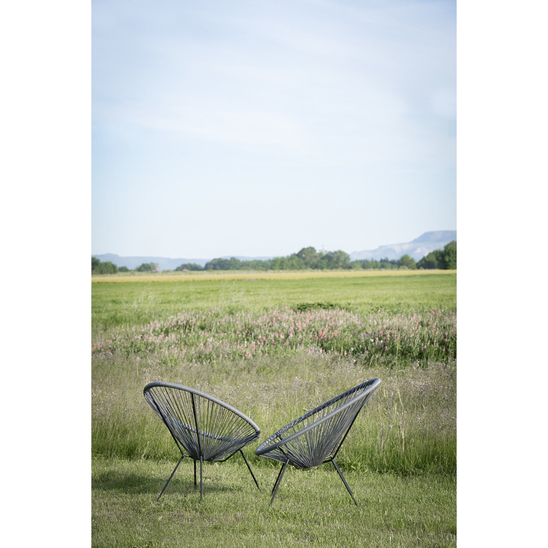 Silla de exterior gris de acero Acapulco 56x72x88cm