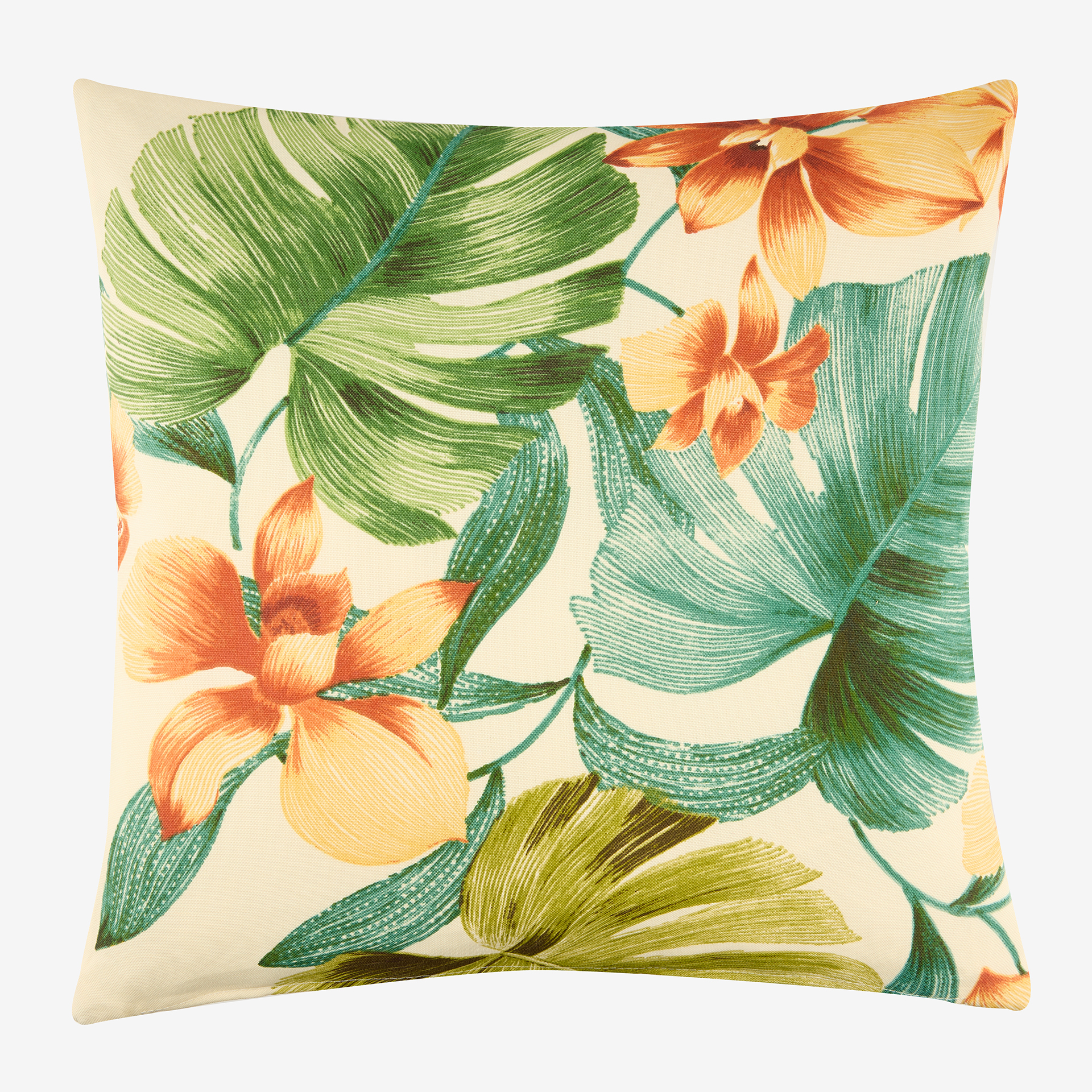 Cojín de exterior verde Hojas 43x43cm