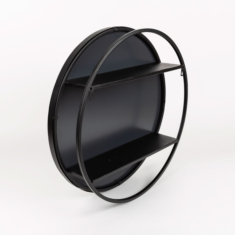 Espejo redondo de metal negro 50cm