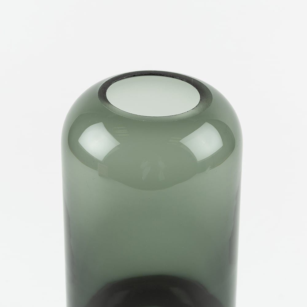 Jarrón de vidrio tintado gris Bottle 25cm