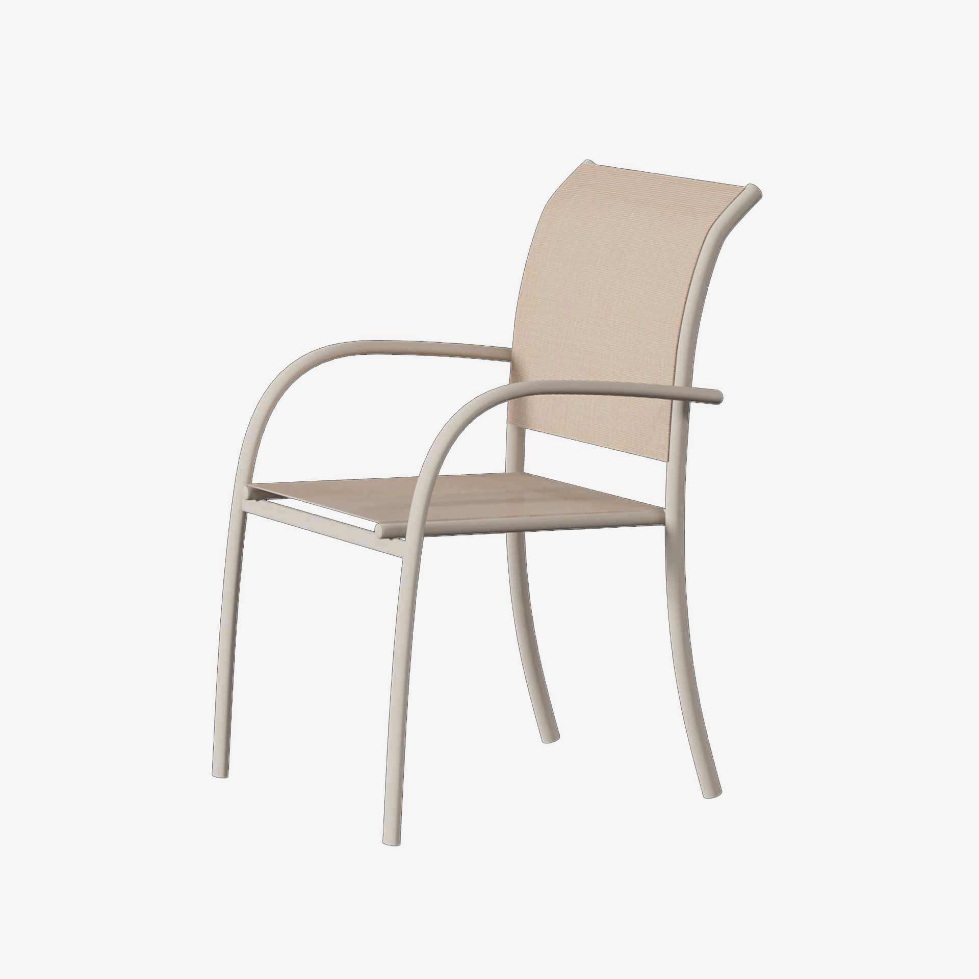 Silla de jard&iacute;n apilable de aluminio crema Piazor 56x65x88cm