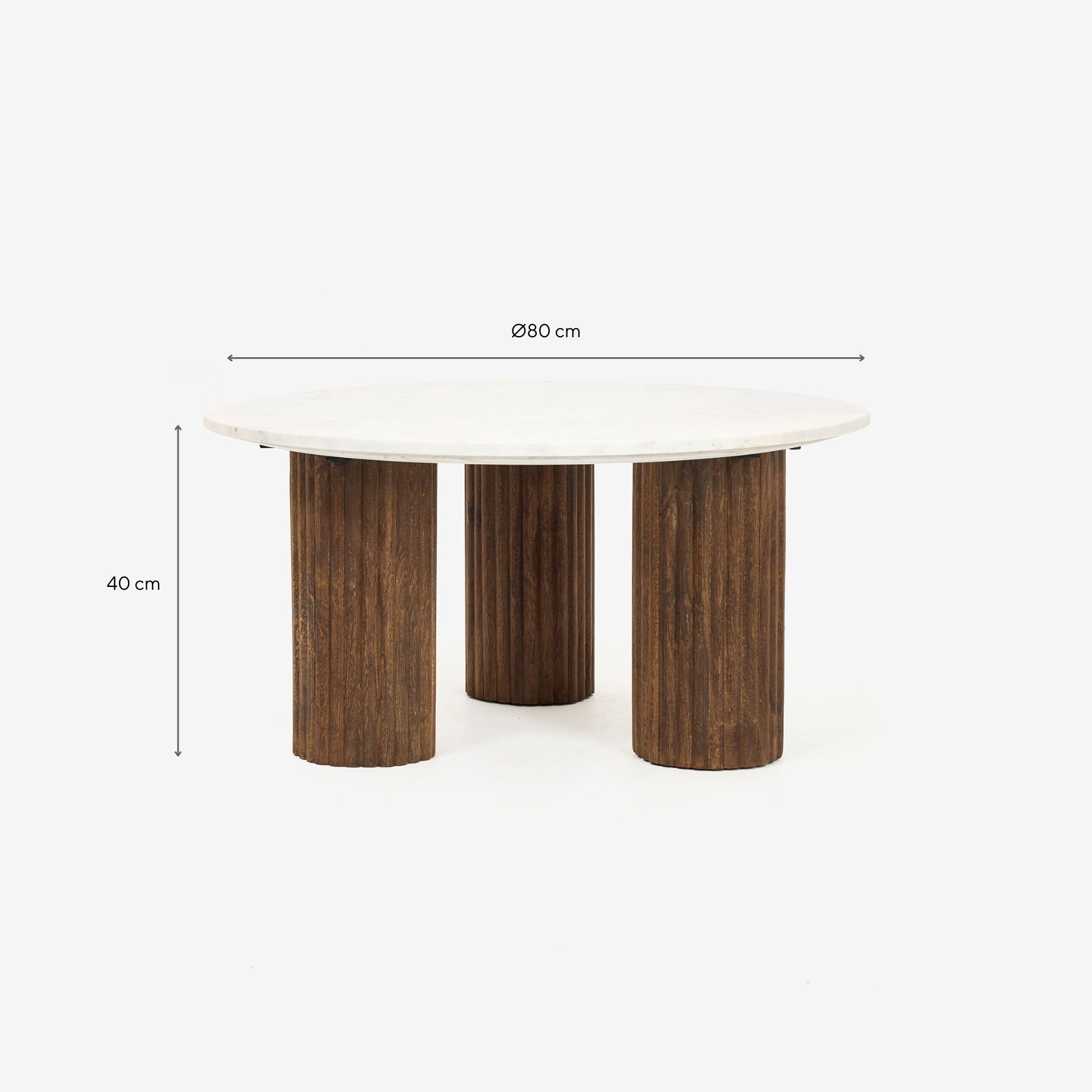 Mesa auxiliar de mármol blanco Cribs Ø80x40 Clau&Chloe