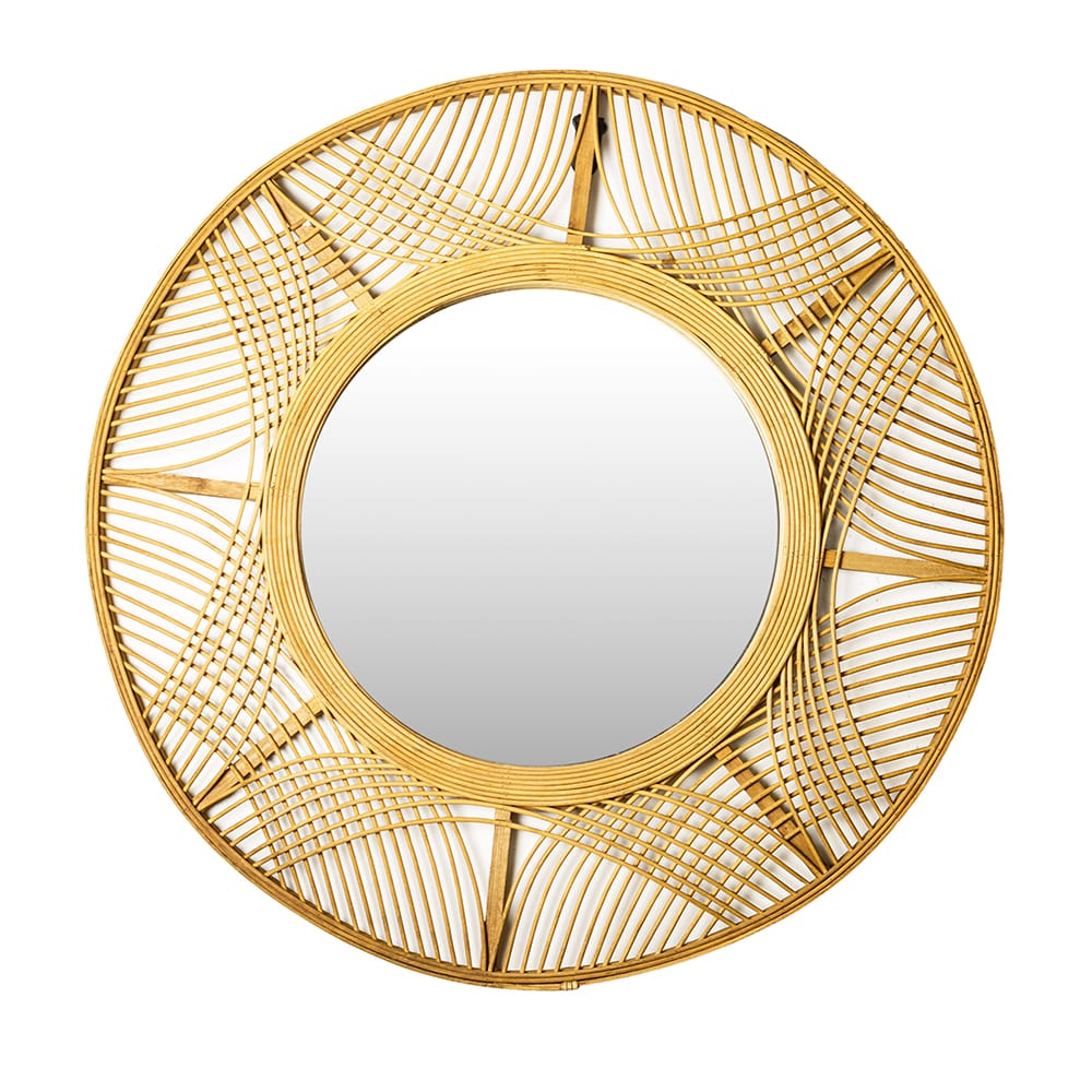 Espejo de pared redondo de bamb&uacute; &Oslash;70cm