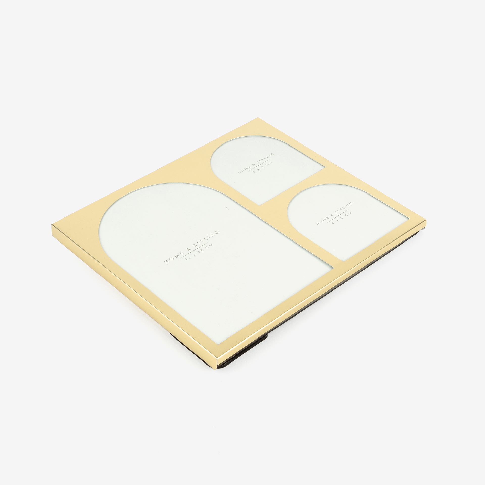 Marco de fotos de metal dorado D'or 13x18cm y 9x9cm