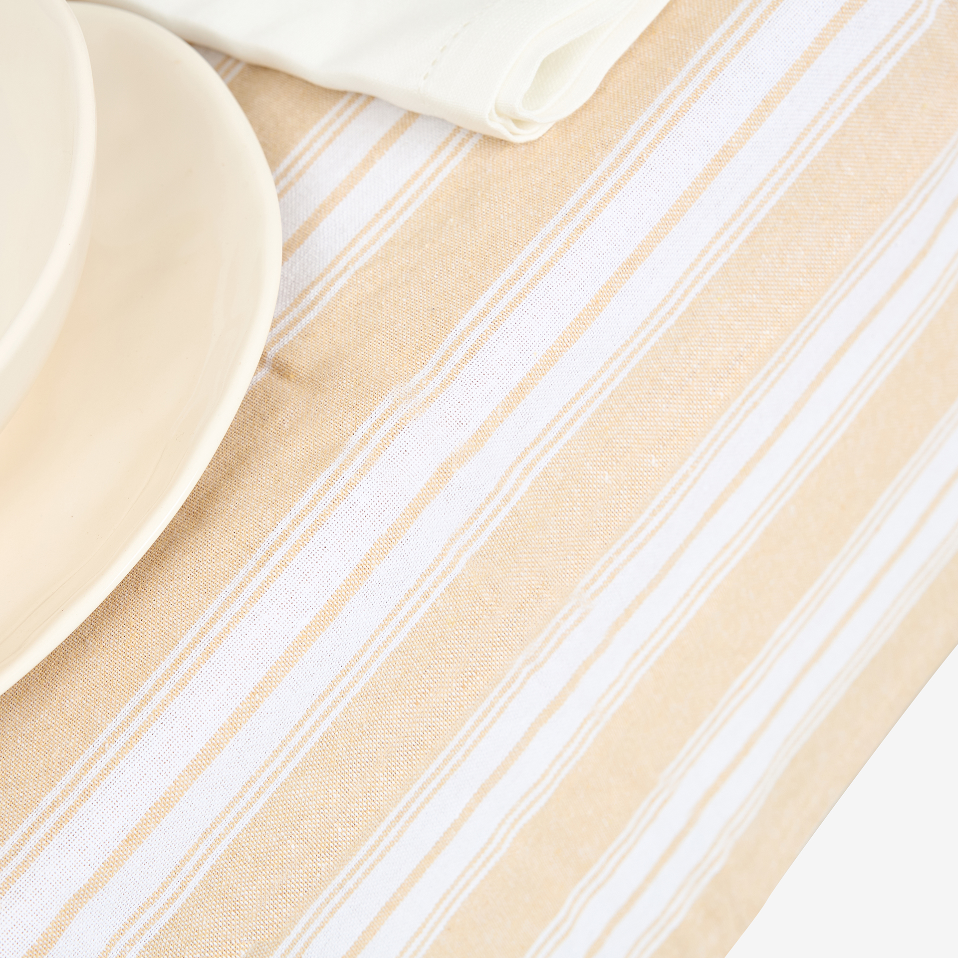 Mantel de algod&oacute;n beige Be&ntilde;at 140x140cm