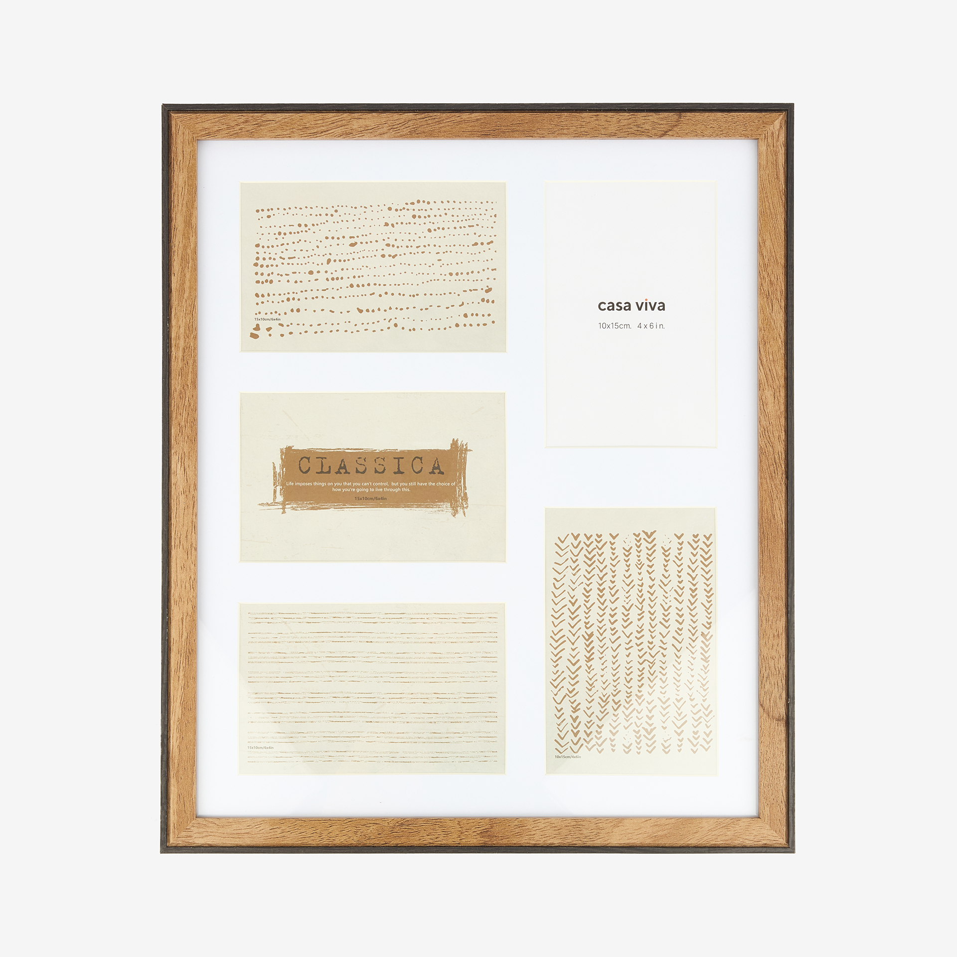 Marco de 5 fotos de madera 10x15cm