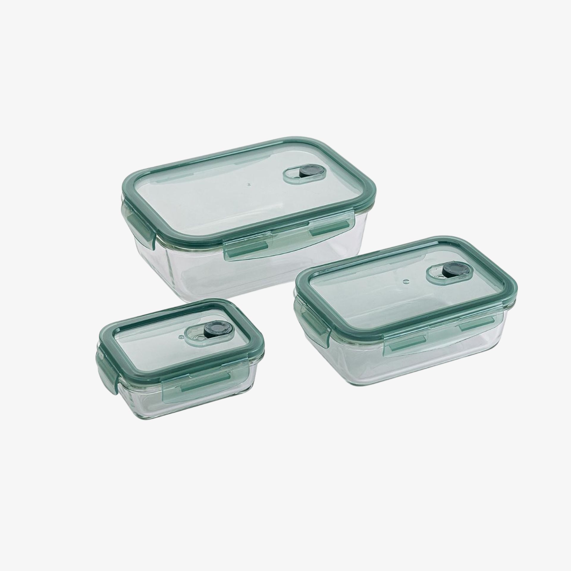 Set de 3 tapers de vidrio herméticos rectangulares 180/80/33cl