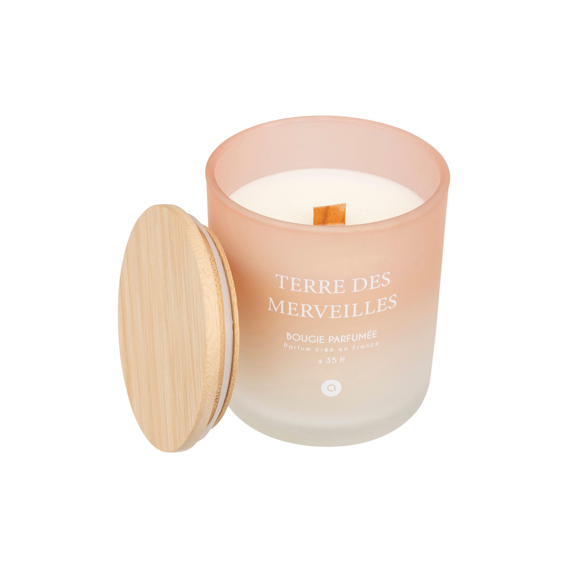 Vela aromática en vaso de cristal salmón Nora 255g Ø9x11cm