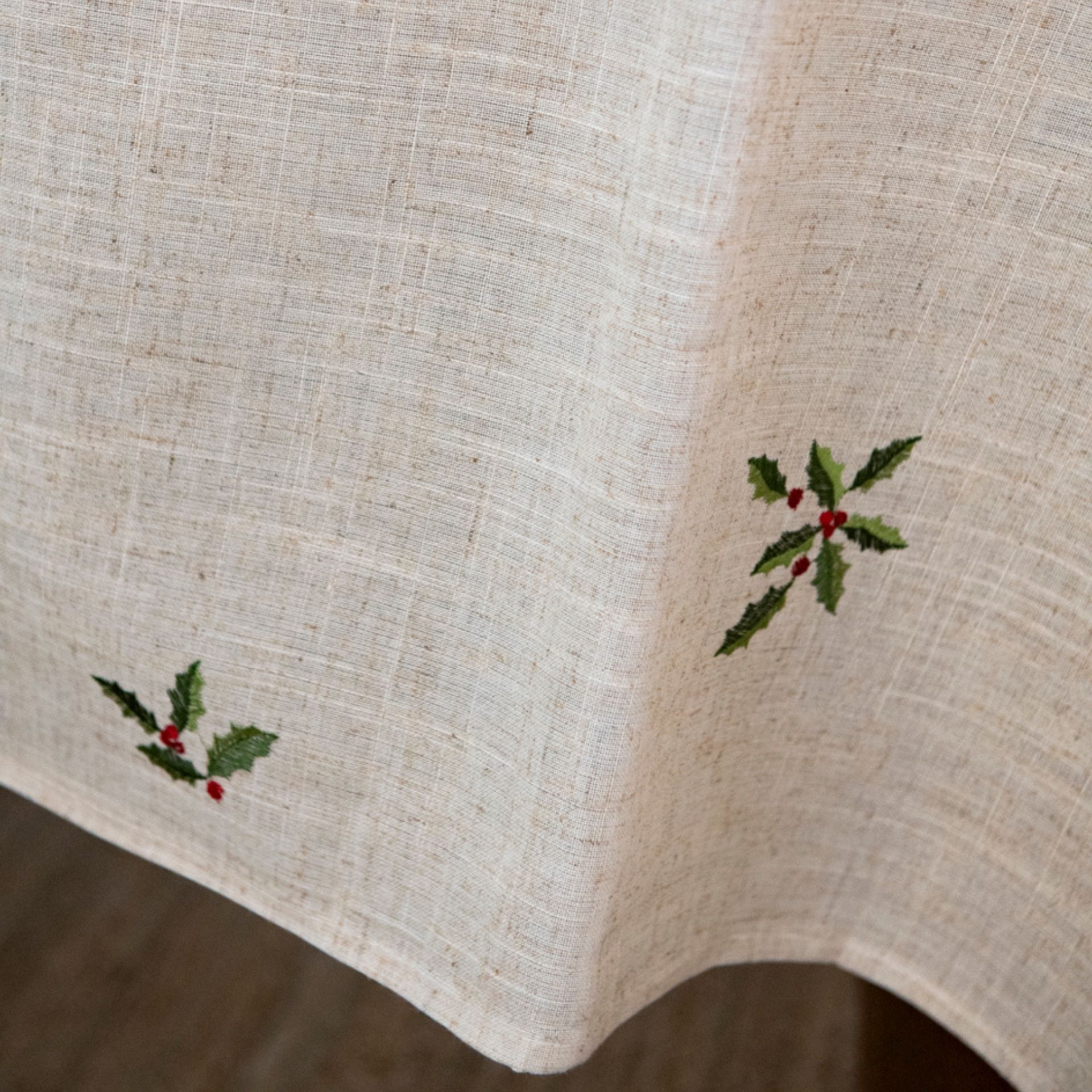 Mantel de lino beige Acebo 150x250cm