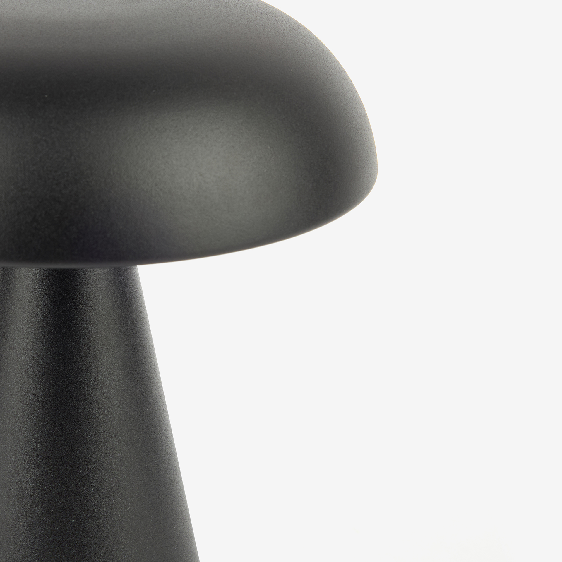 Lámpara de mesa inalámbrica LED recargable negra Seta Ø15x21cm