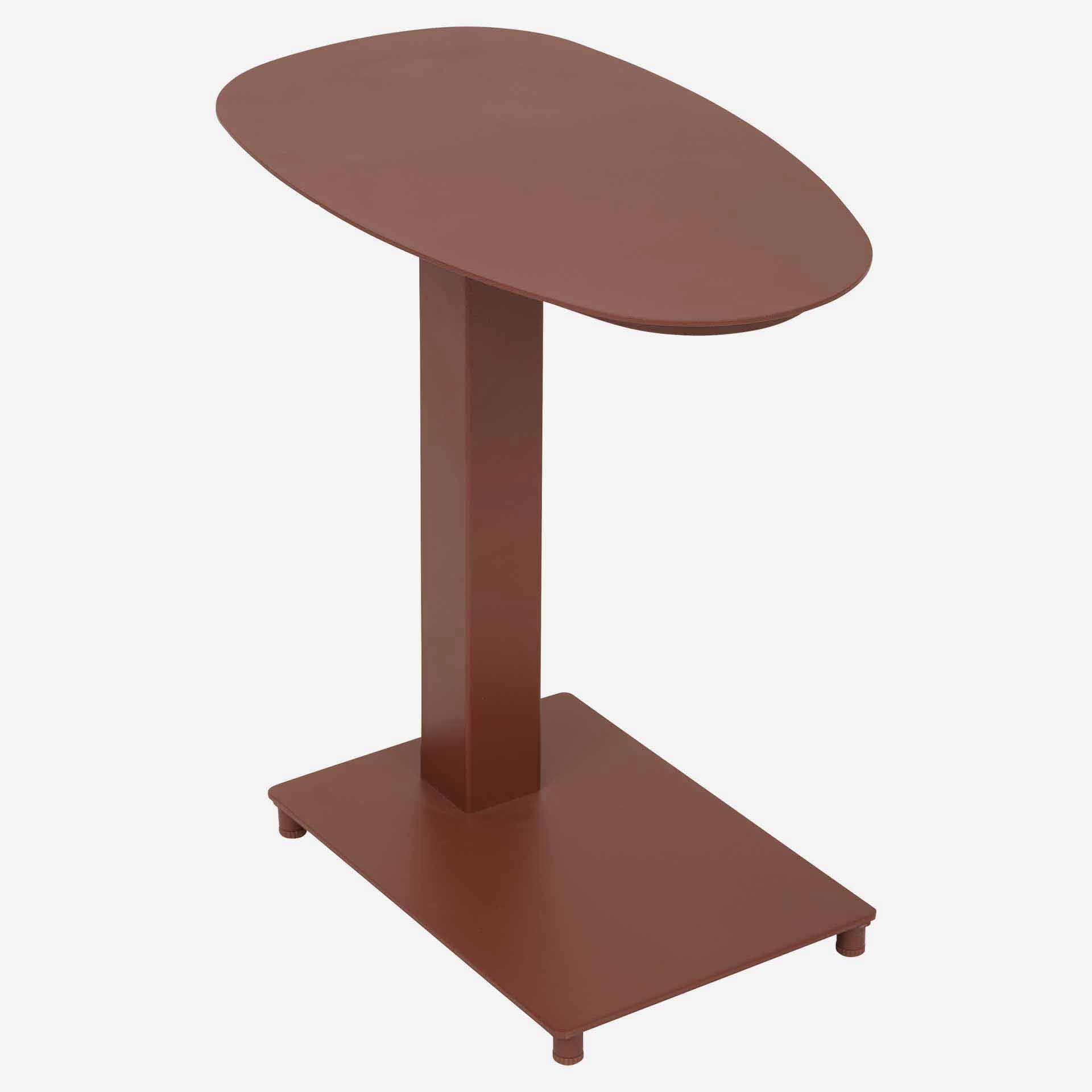 Mesa auxiliar de jard&iacute;n de aluminio caoba Venira 50x30x50cm