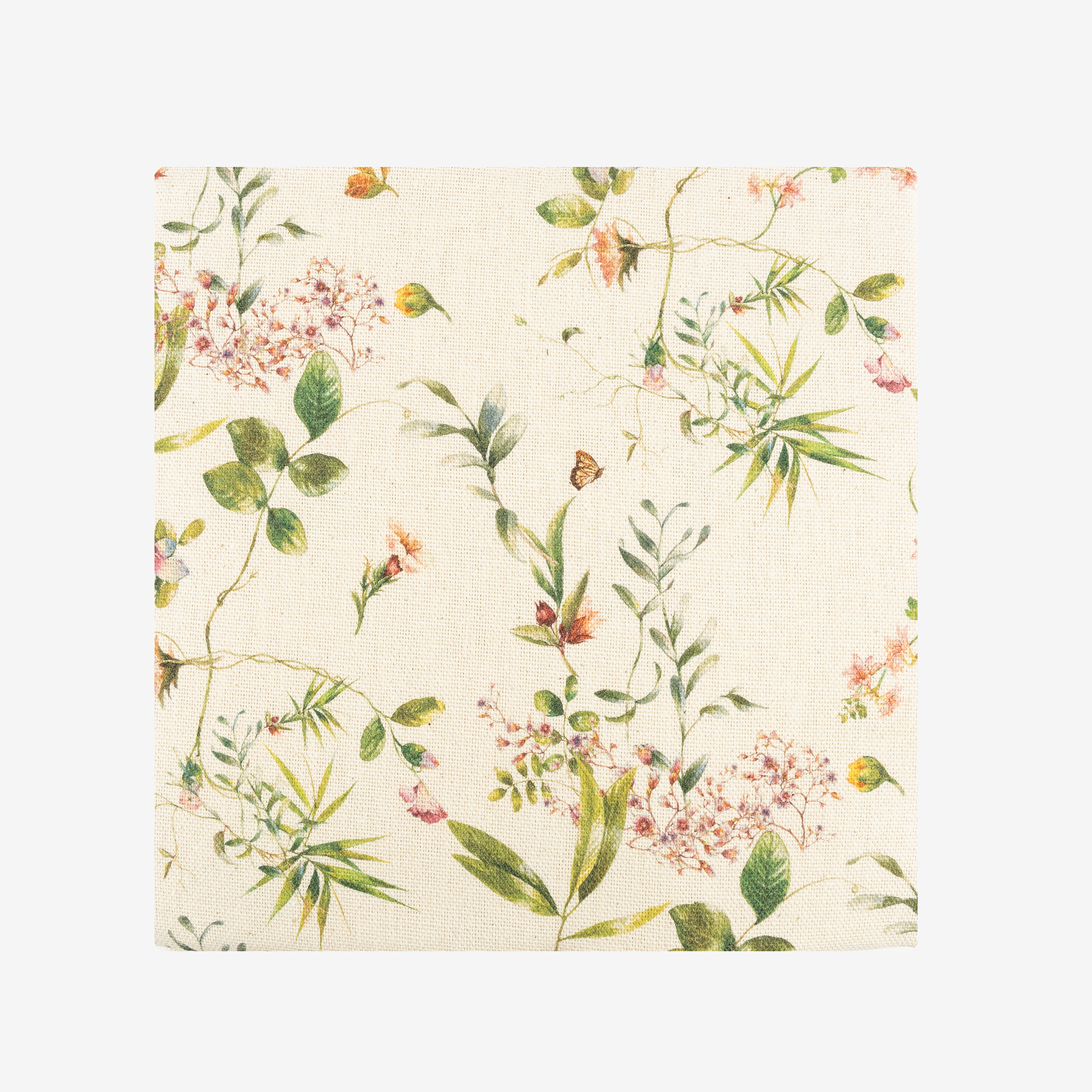 Mantel de algod&oacute;n reciclado con estampado de flores 135x200cm