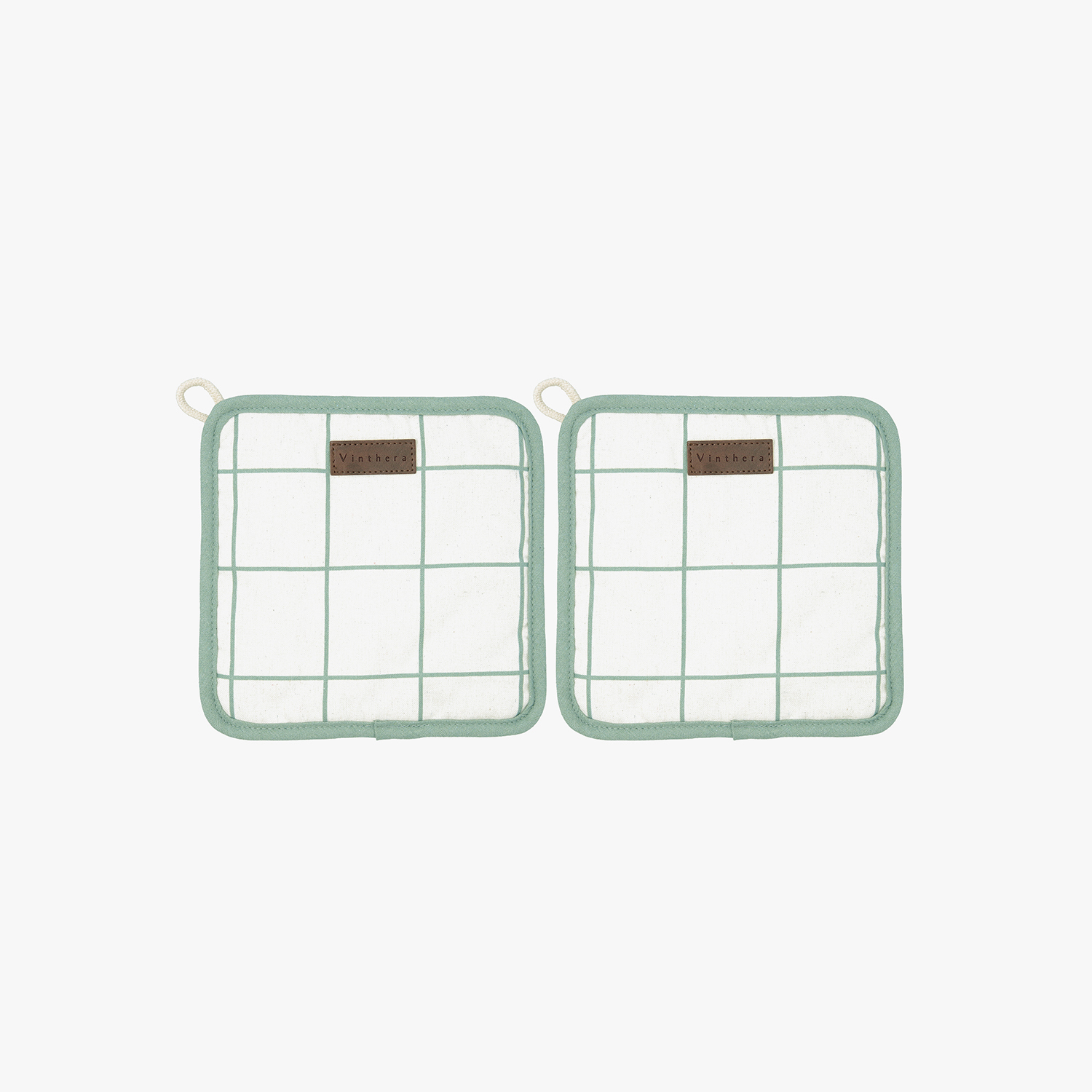 Set de 2 agarraderas de algod&oacute;n reciclado 20x20cm