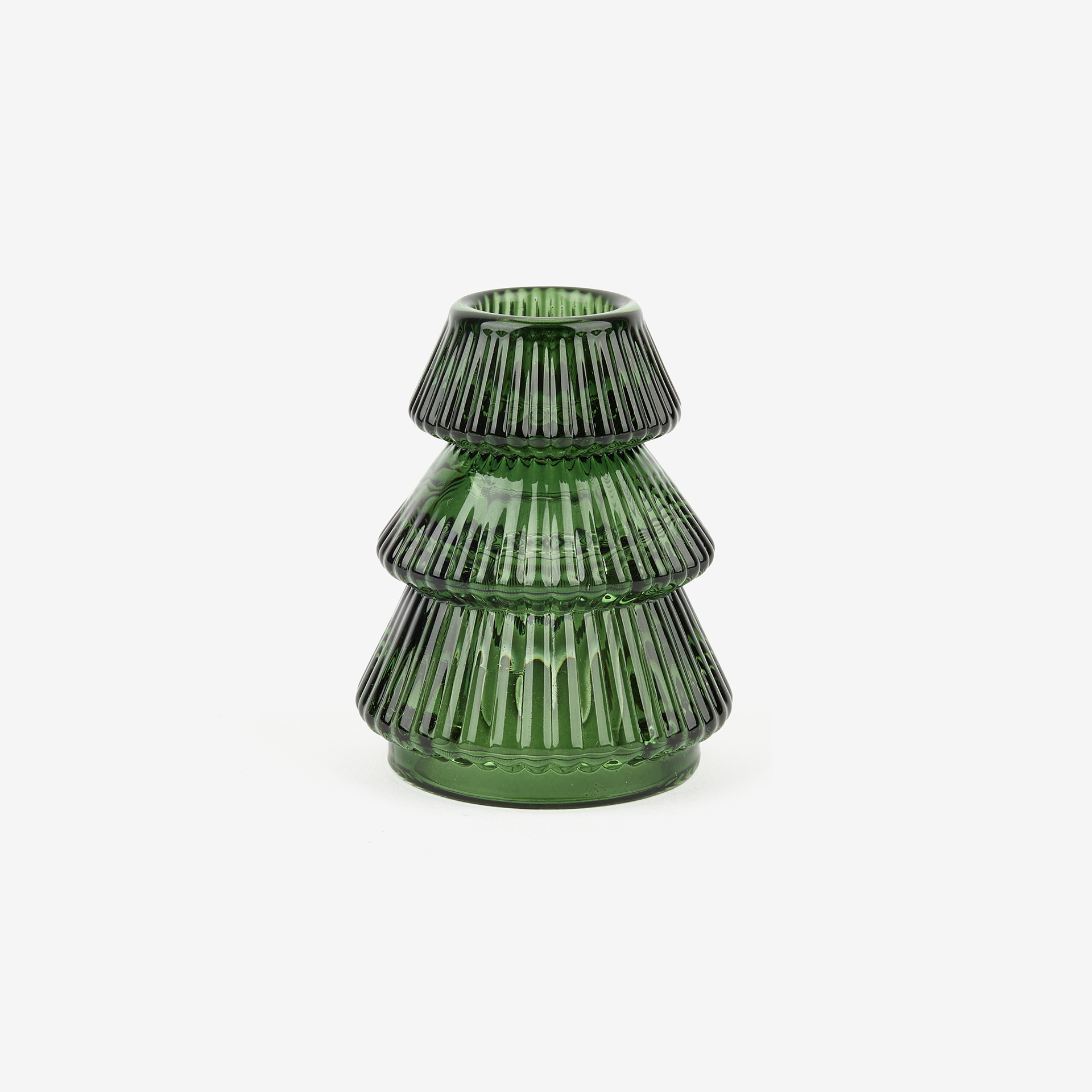 Candelabro de cristal verde Abeto Ø7x8cm