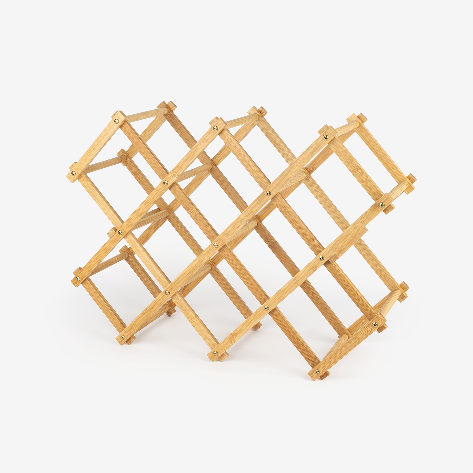 Botellero para 10 botellas plegable de bamb&uacute; 55x17x37cm