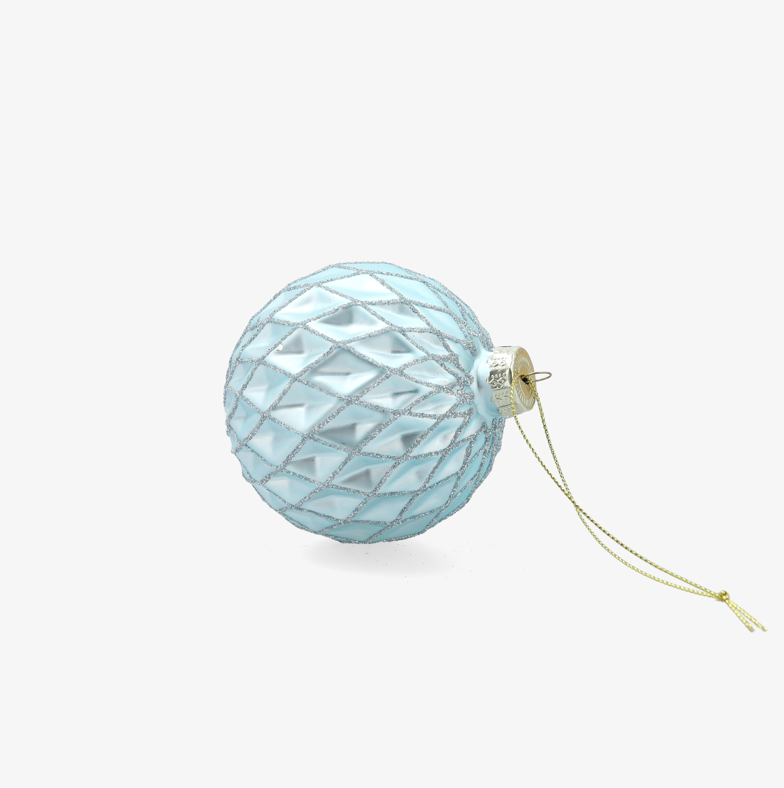 Bola de Navidad azul claro de cristal &Oslash;8cm