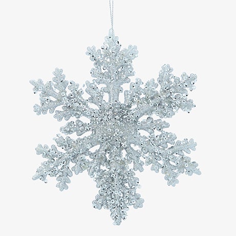 Bola de Navidad de copo de nieve plateada 15cm