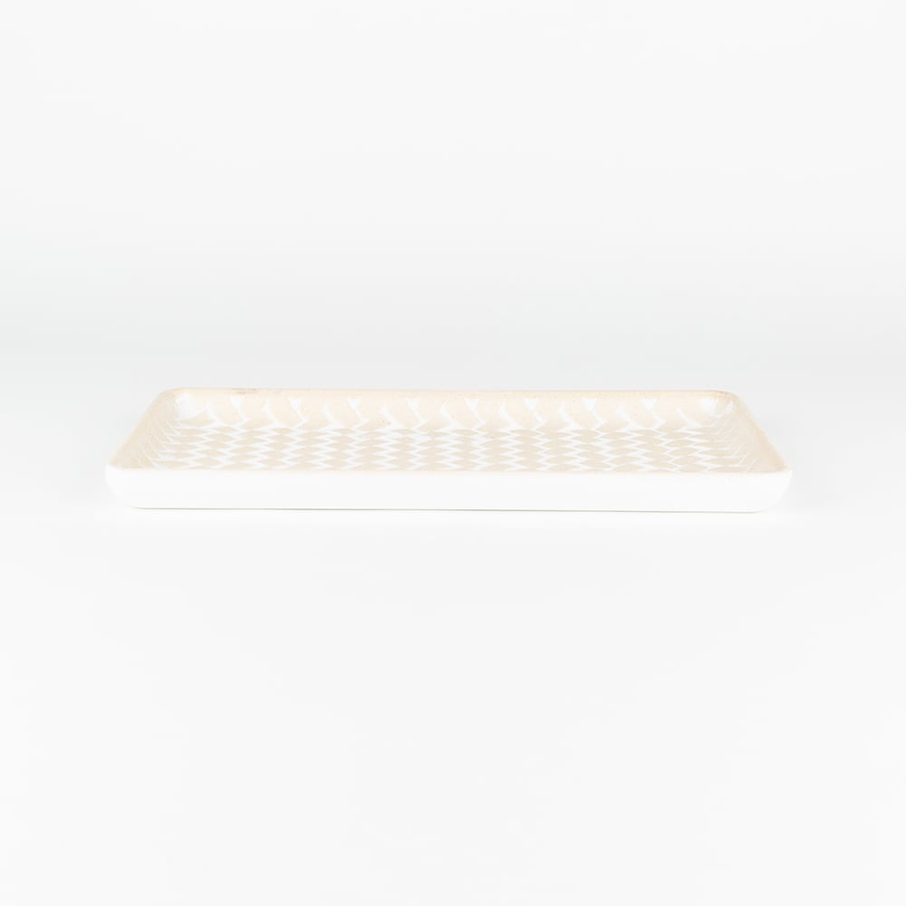 Bandeja de madera blanca Baikal 36x17x2cm