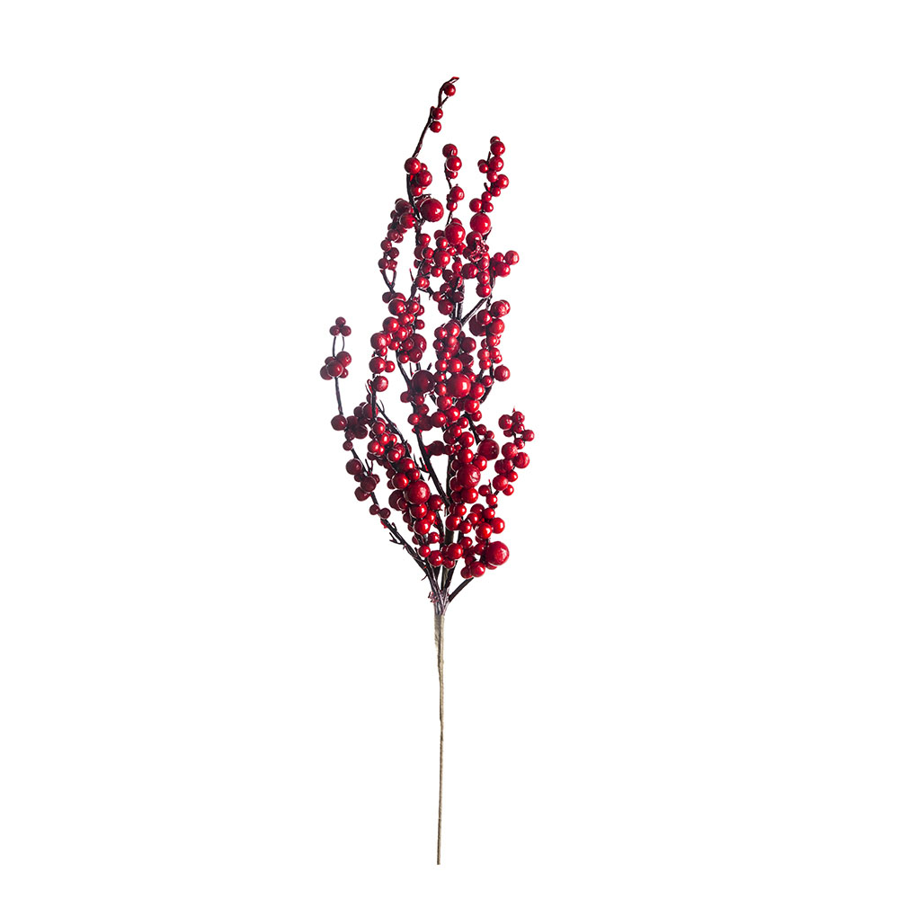 Rama frutos rojos Navidad 65cm