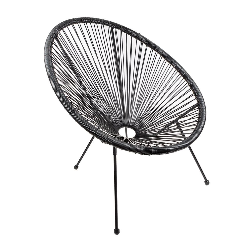 Silla de jard&iacute;n de metal negra Acapulco 50x71x94cm
