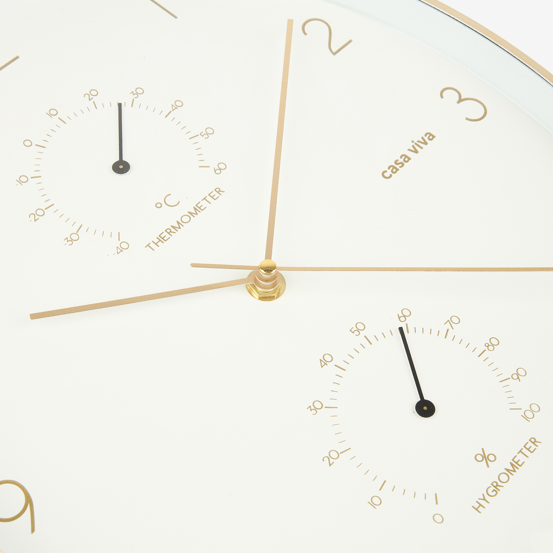 Reloj de pared ovalado dorado &Oslash;32x24cm