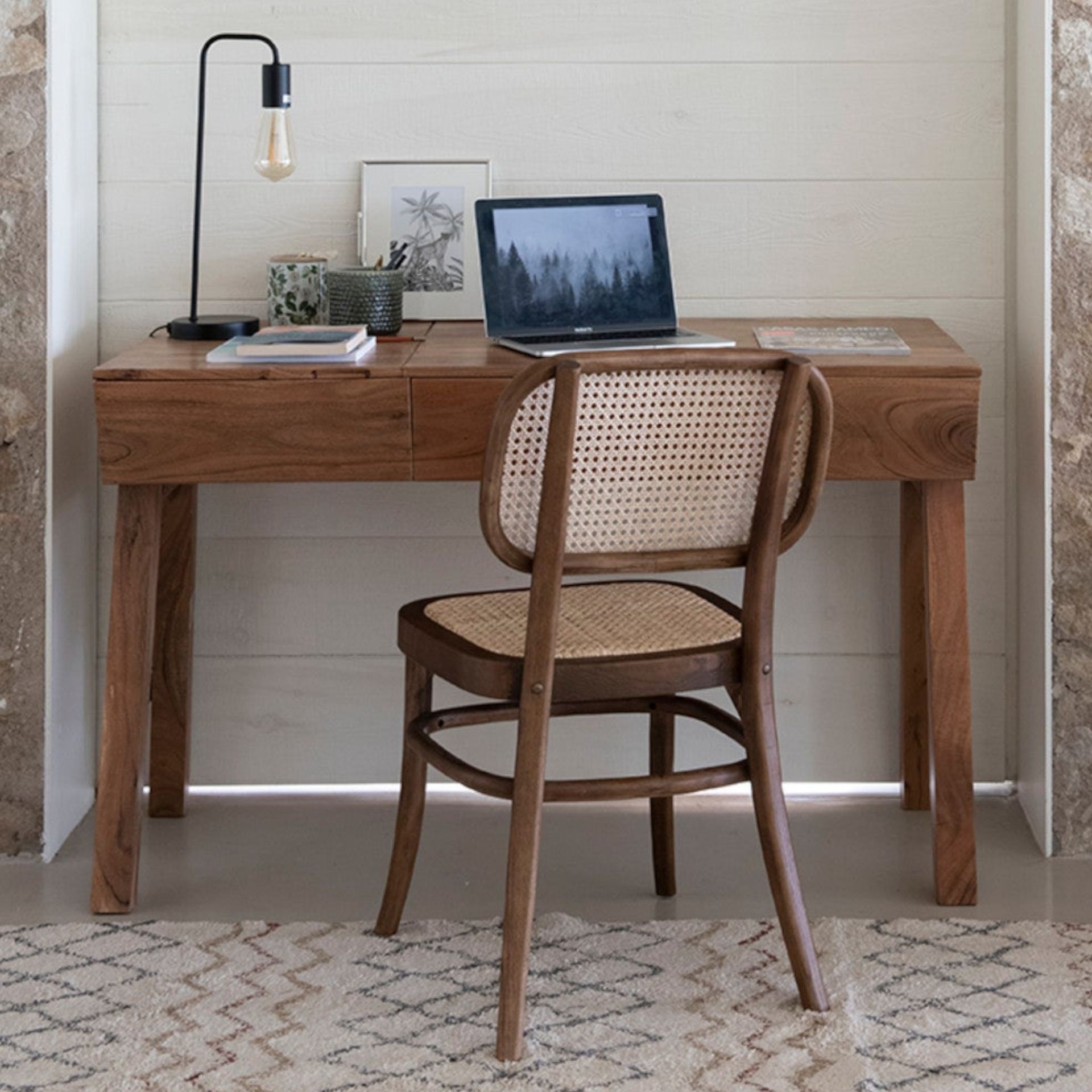 Silla de comedor de madera de olmo Cibran 45x41x83cm Clau&Chloe