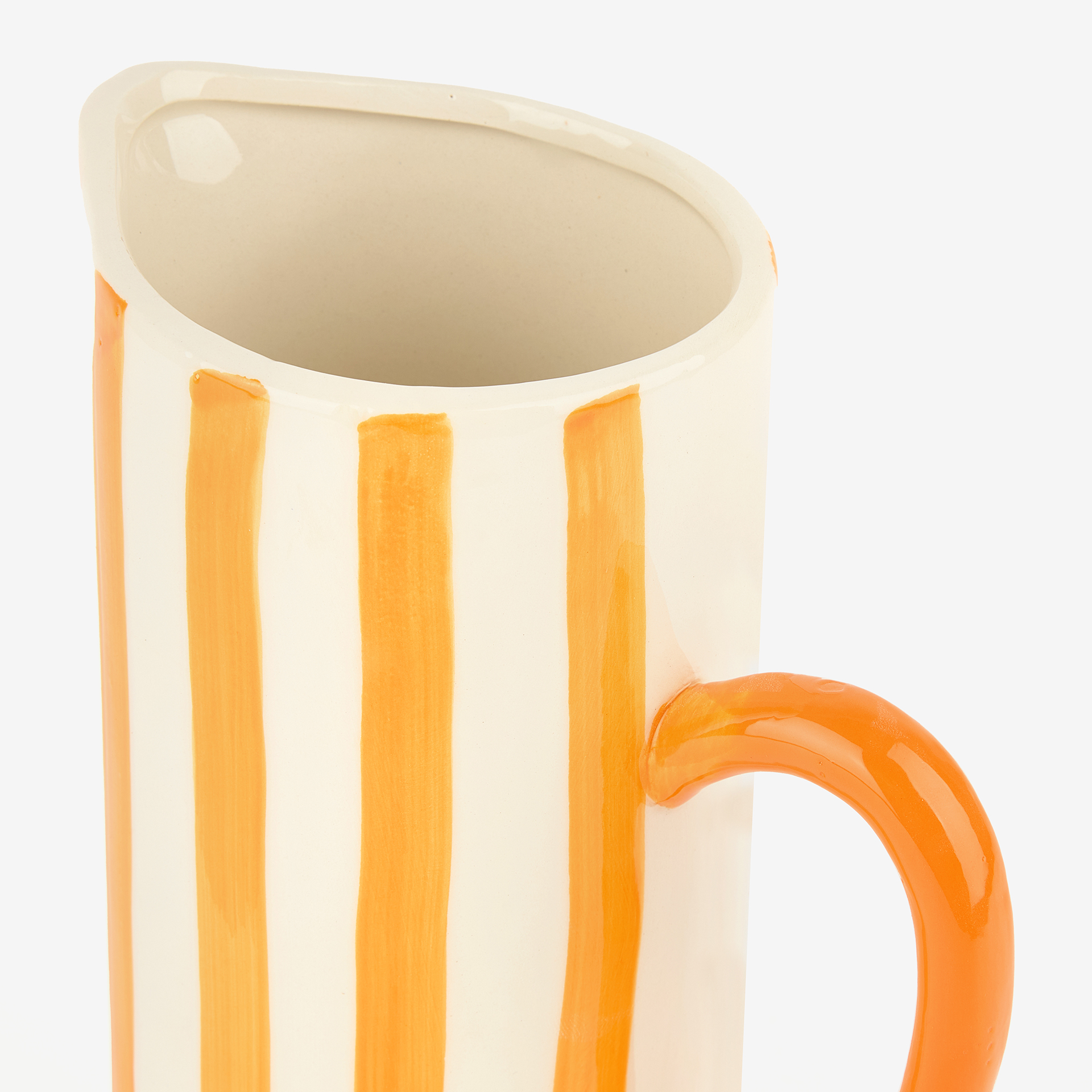 Jarra de cerámica con rayas amarillas 10x17x23cm