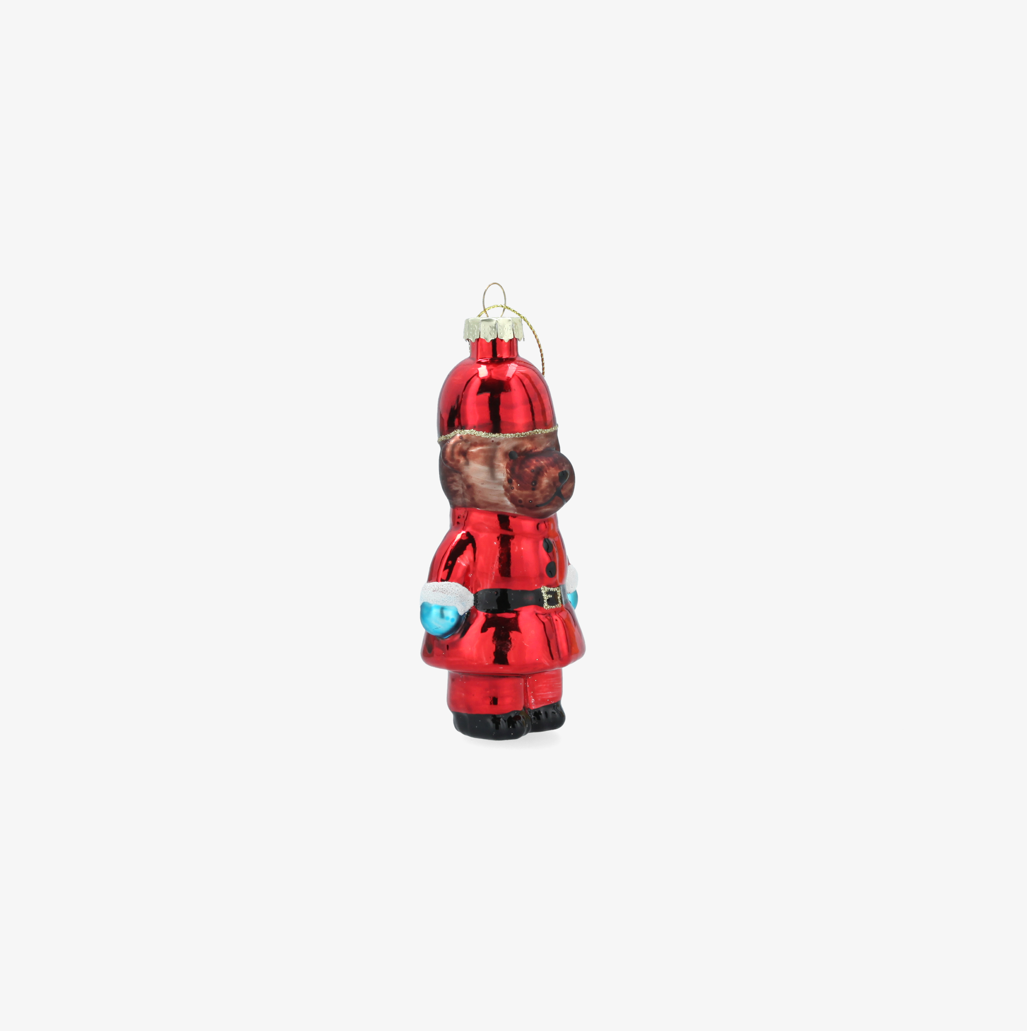 Adorno colgante de oso rojo de cristal 10cm