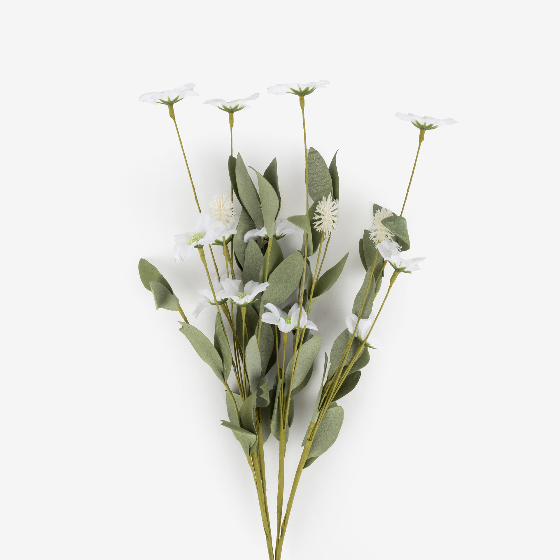 Rama artificial de flor blanca 55cm