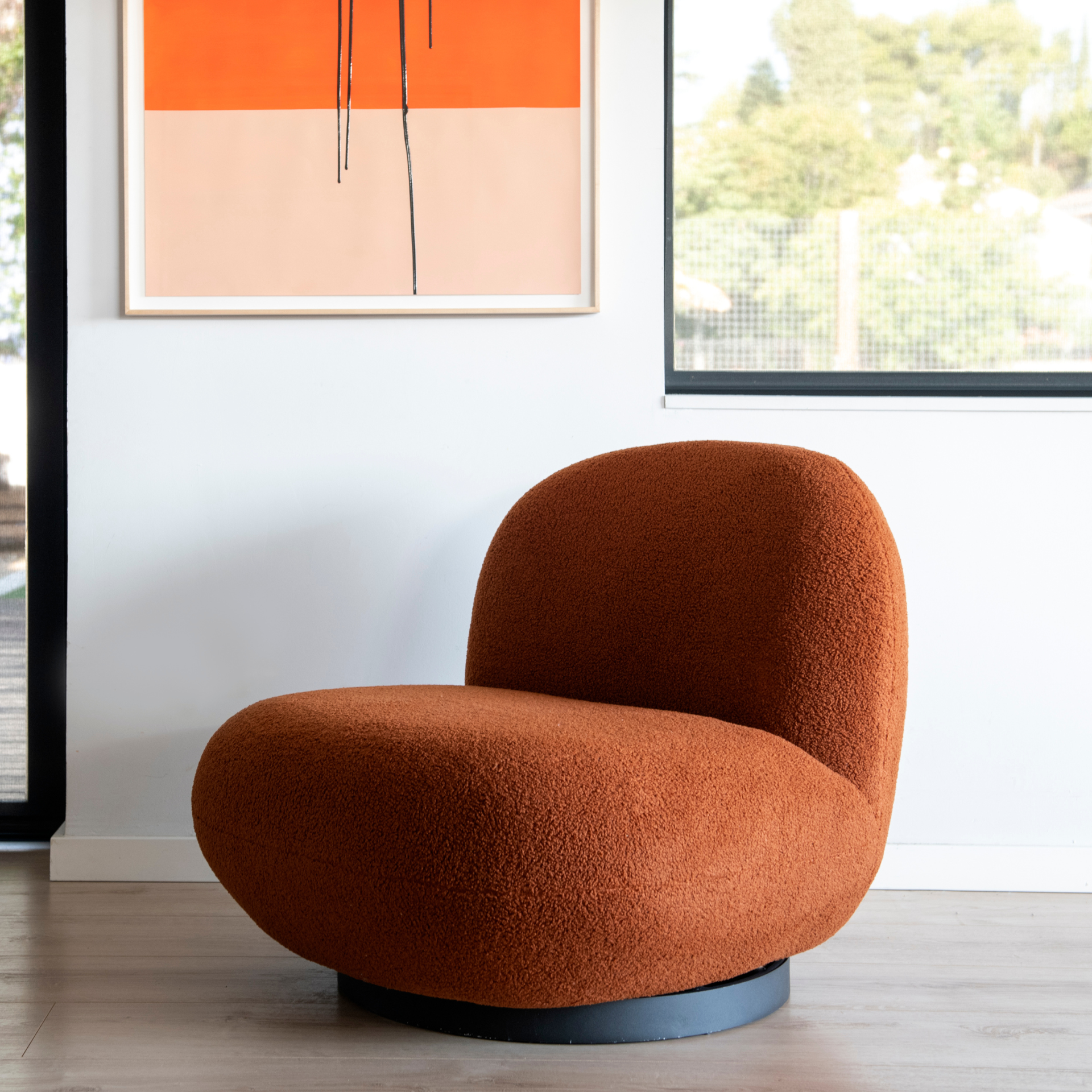 Butaca de borreguito giratoria cobre Pacha 81x95x71 Clau&Chloe