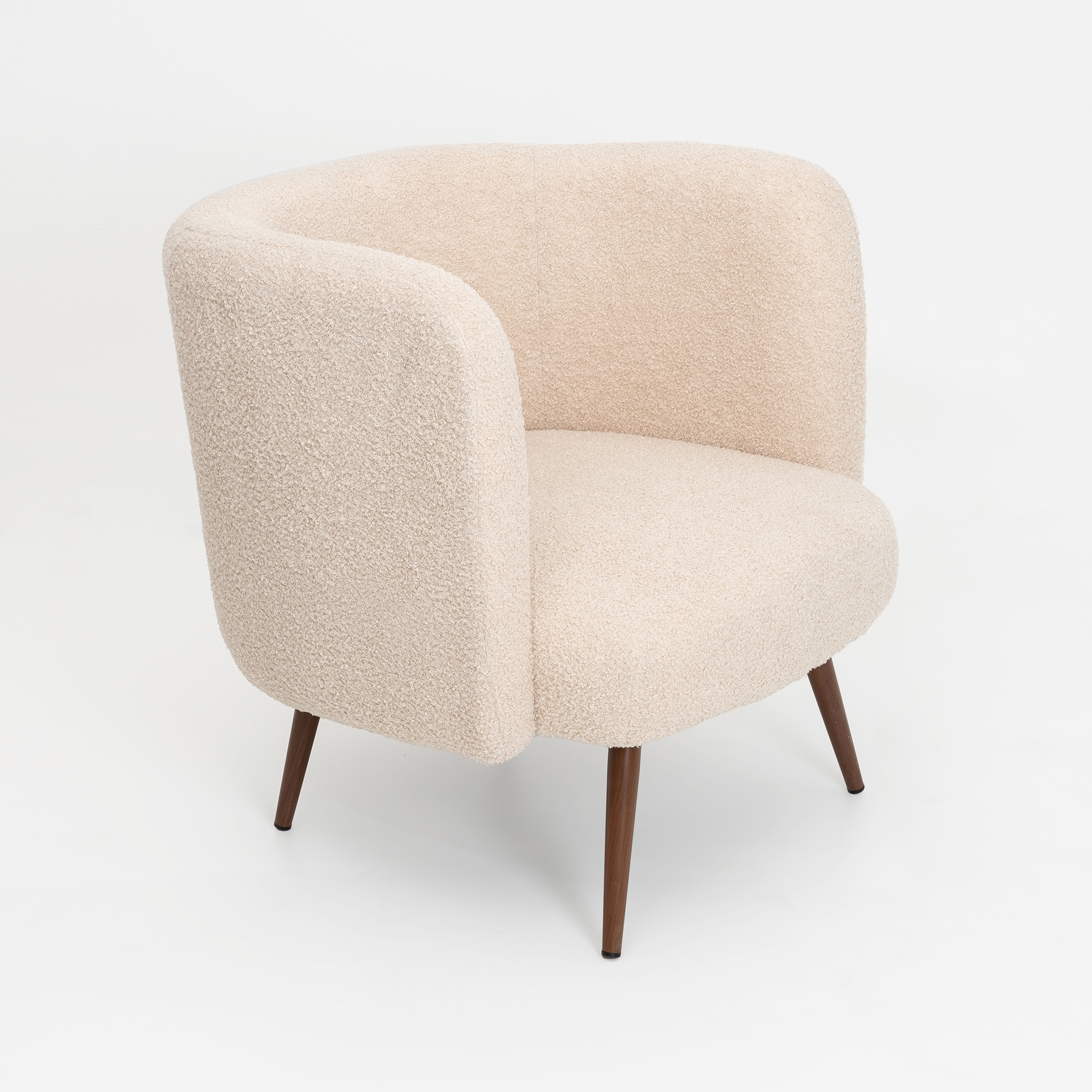 Butaca de borreguito beige Berta 77x60x72 cm