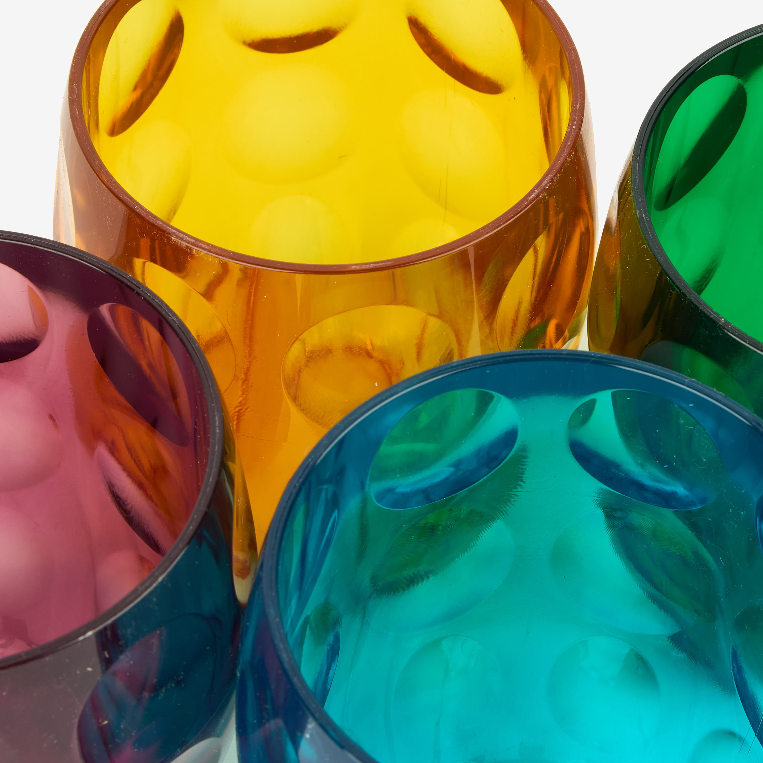 Set de 4 vasos de plástico PVC de colores Bubbles 34cl - Guzzini