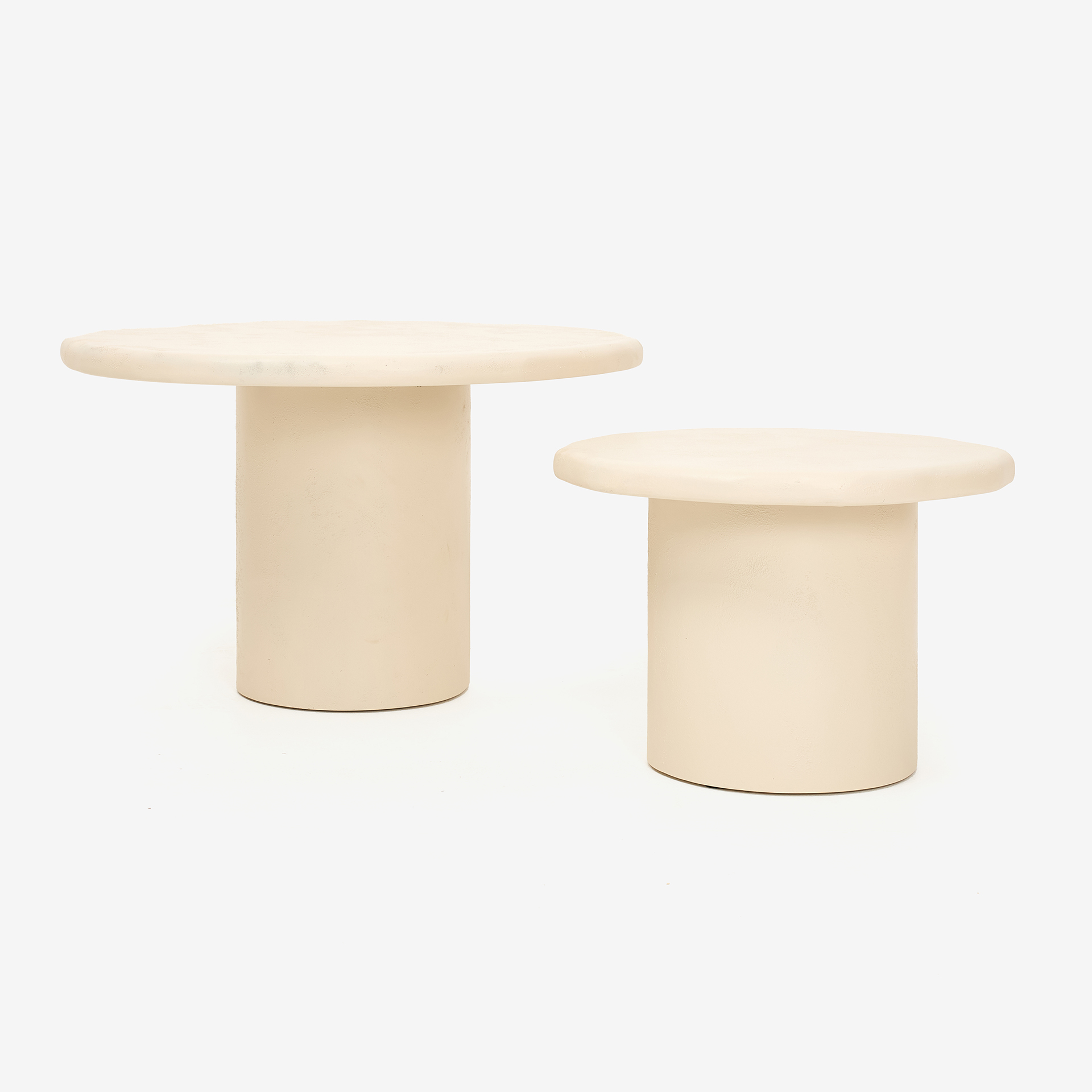 Set de 2 mesas auxiliares de microcemento Kurli 75/50cm Clau&Chloe