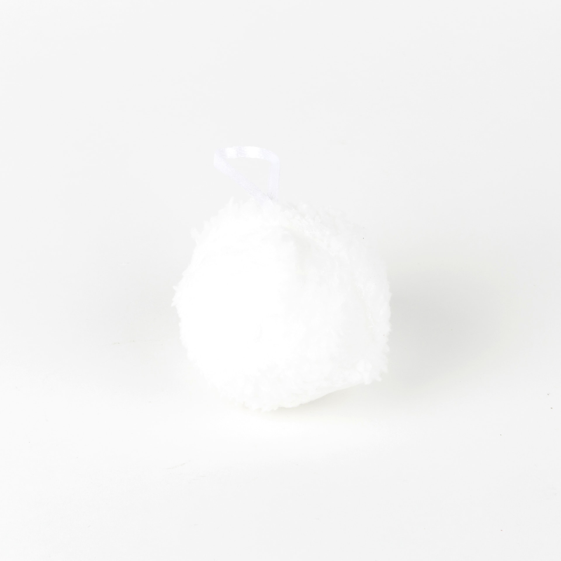 Set de 4 bolas decorativas de algod&oacute;n blancas &Oslash;6cm