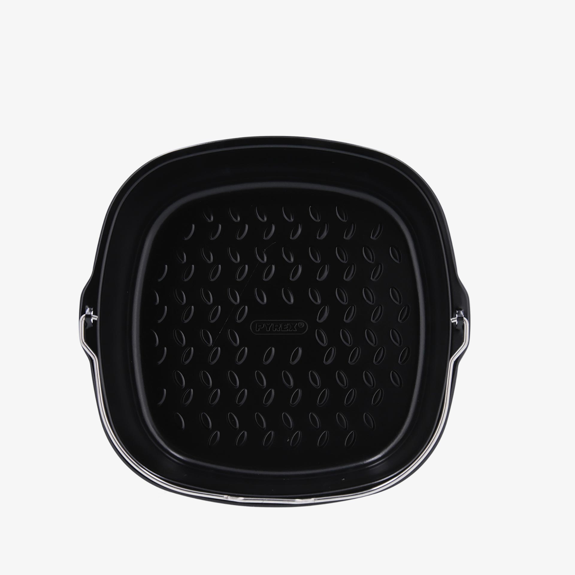 Molde cuadrado con asa de airfryer gris de acero